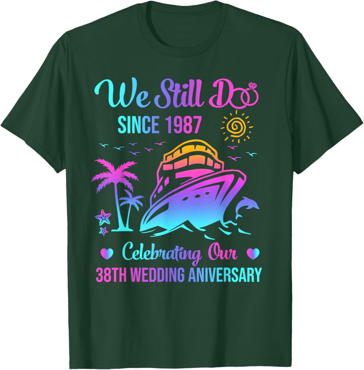 We Still Do 38th Anniversary Cruise T-Shirt for Couples Celebrating Love - 5