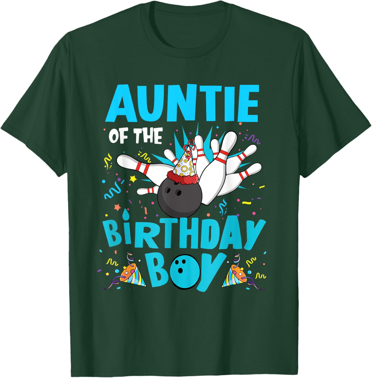 Auntie of the Birthday Boy Bowling T-Shirt for Family Fun Matching Outfits - 20