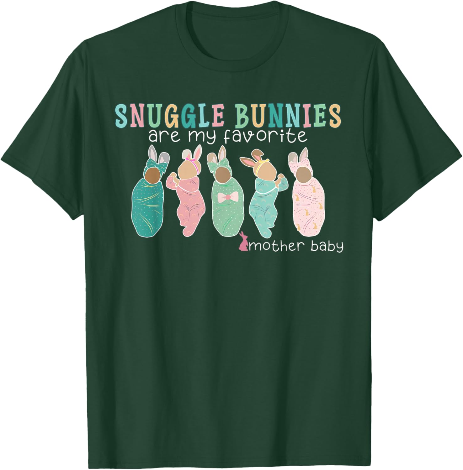 Snuggle Bunnies Mother Baby Nurse Easter T-Shirt for Celebratory Comfort - 4