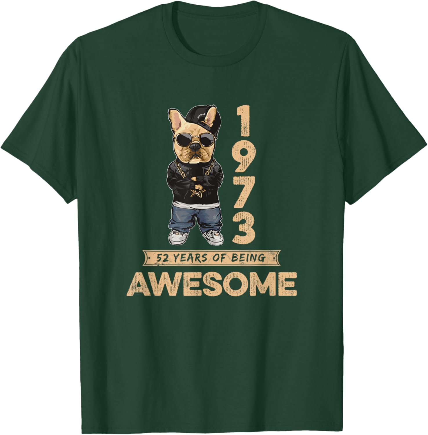 Vintage 1973 Bulldog Dog T-Shirt Celebrate 52 Years of Awesomeness - 4