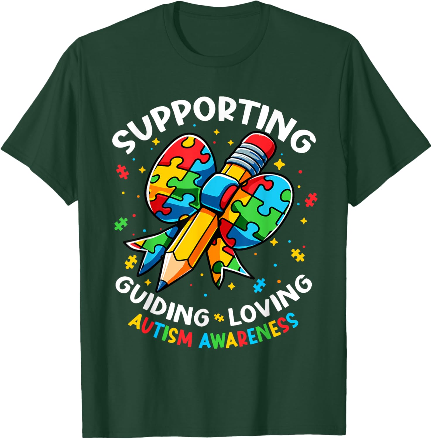 Autism Awareness Teacher Support Guide Love Design T-Shirt for Educators - 9