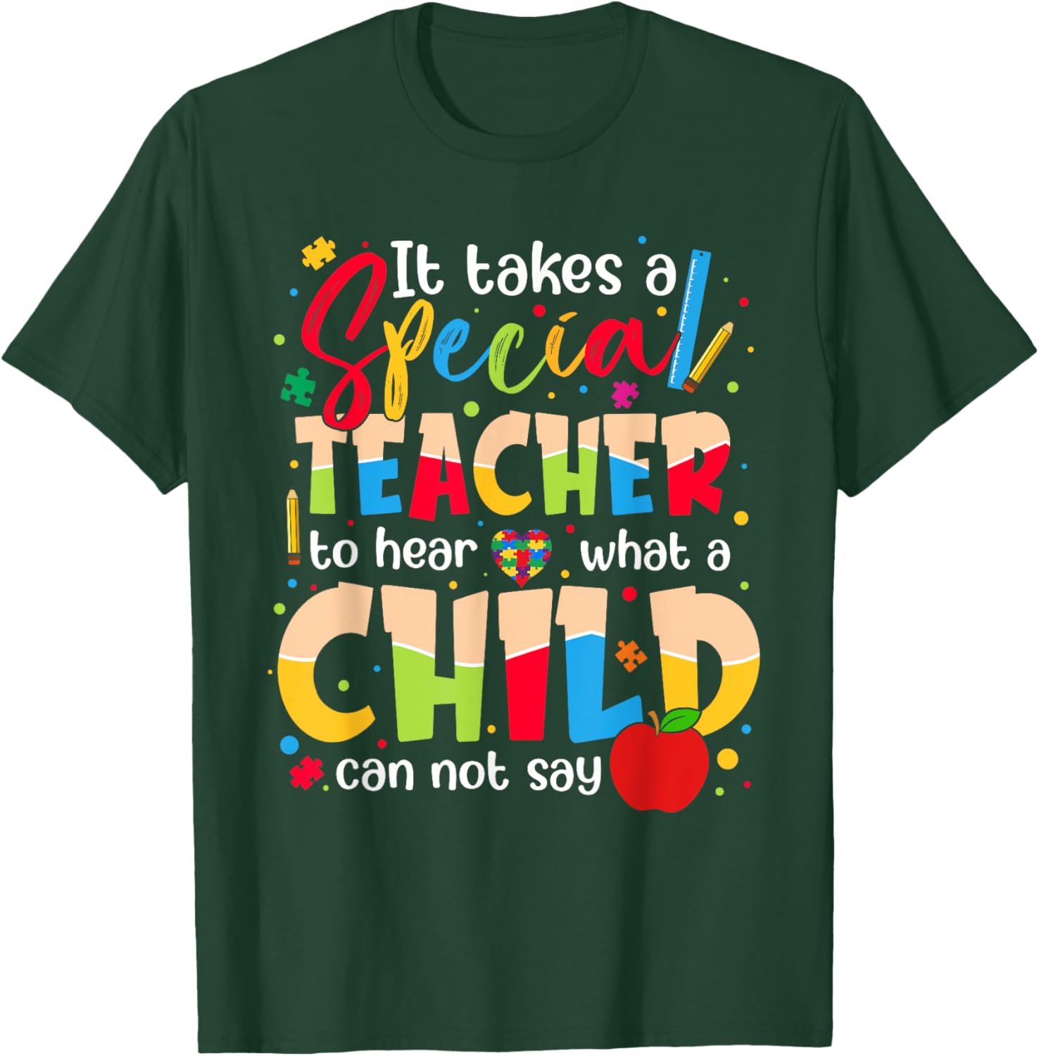 Autism Awareness T-Shirt for Kids It Takes A Special Teacher Design - 12