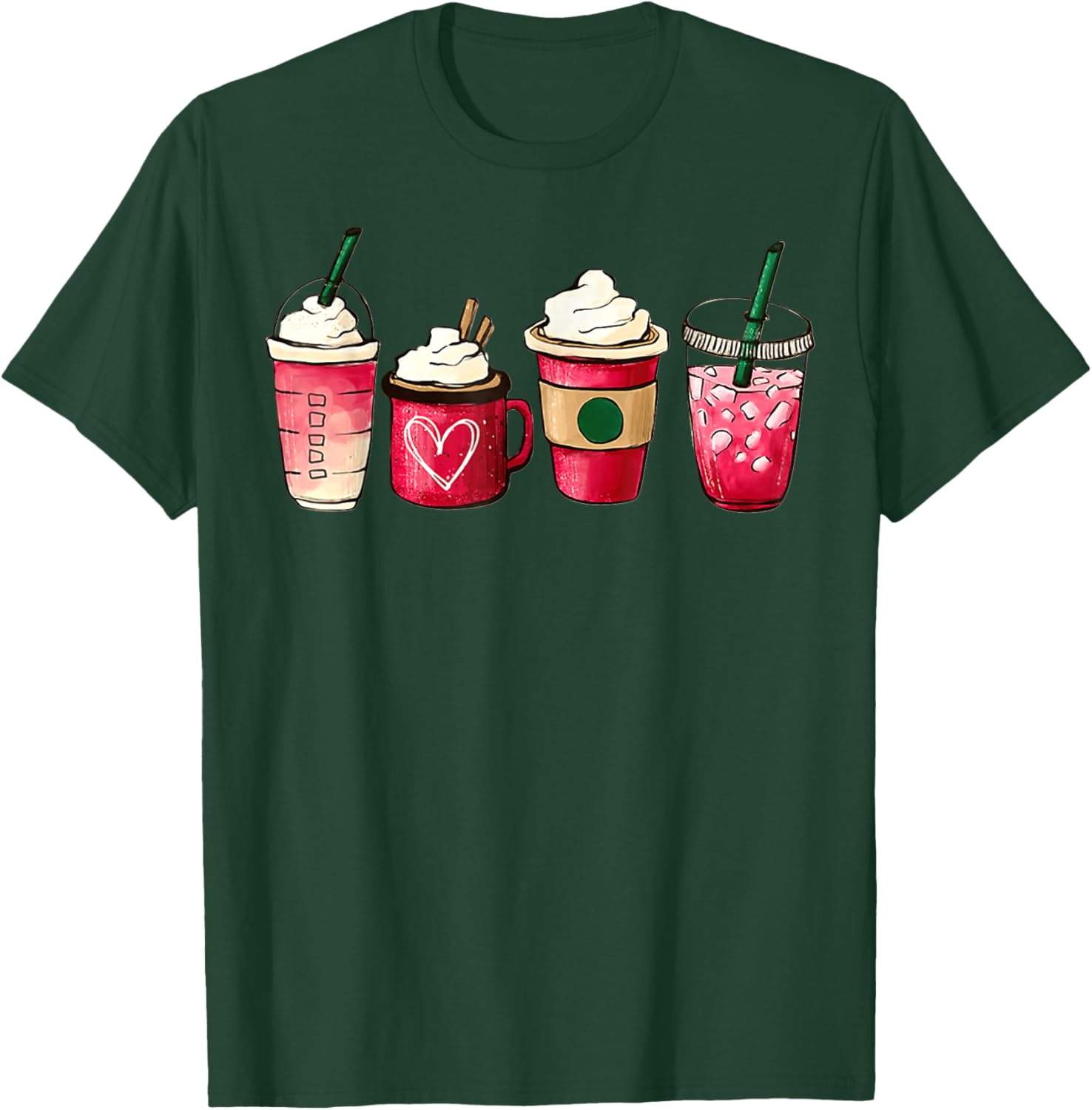 Valentine Heart Latte Iced Coffee T-Shirt for Coffee Lovers - 26