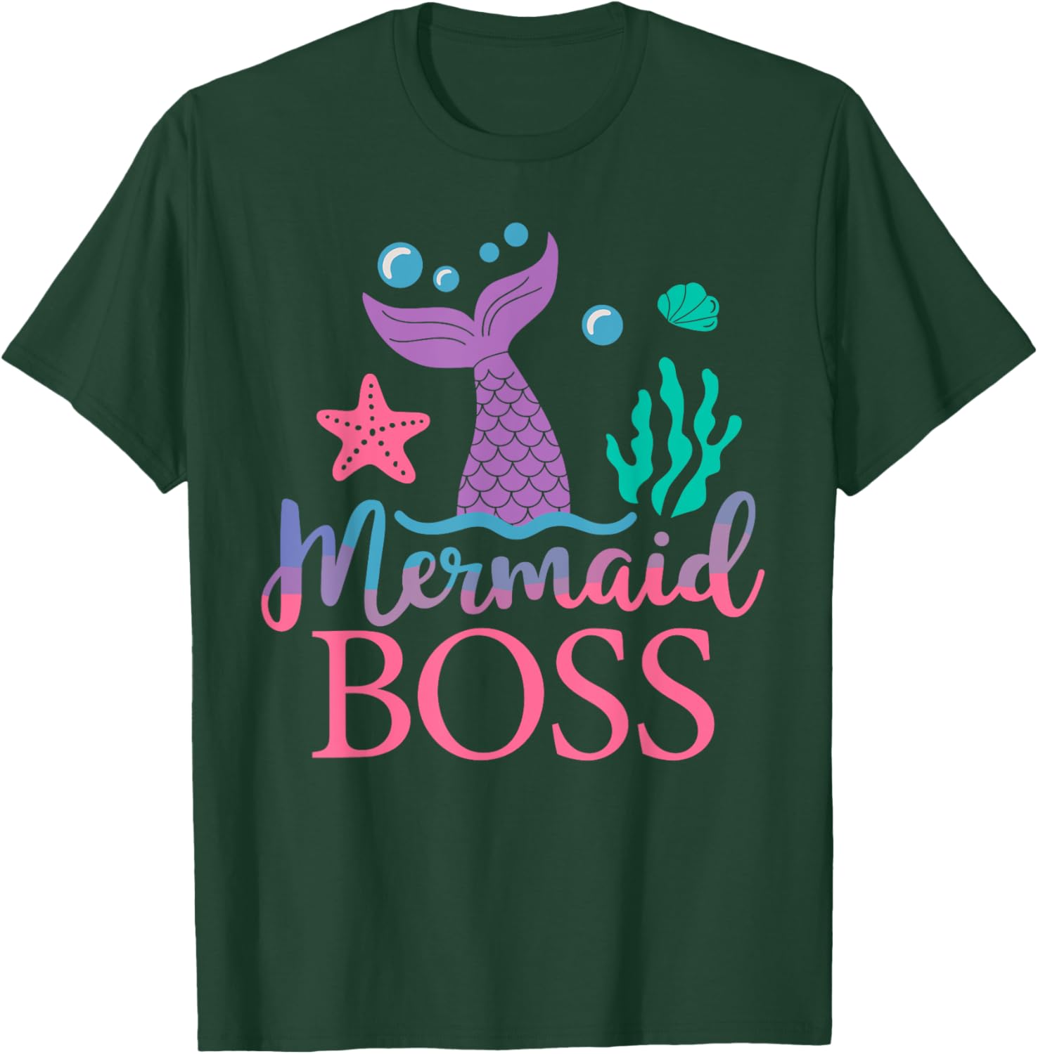 Boss of The Birthday Mermaid Family Matching T-Shirt for Party Fun - 17