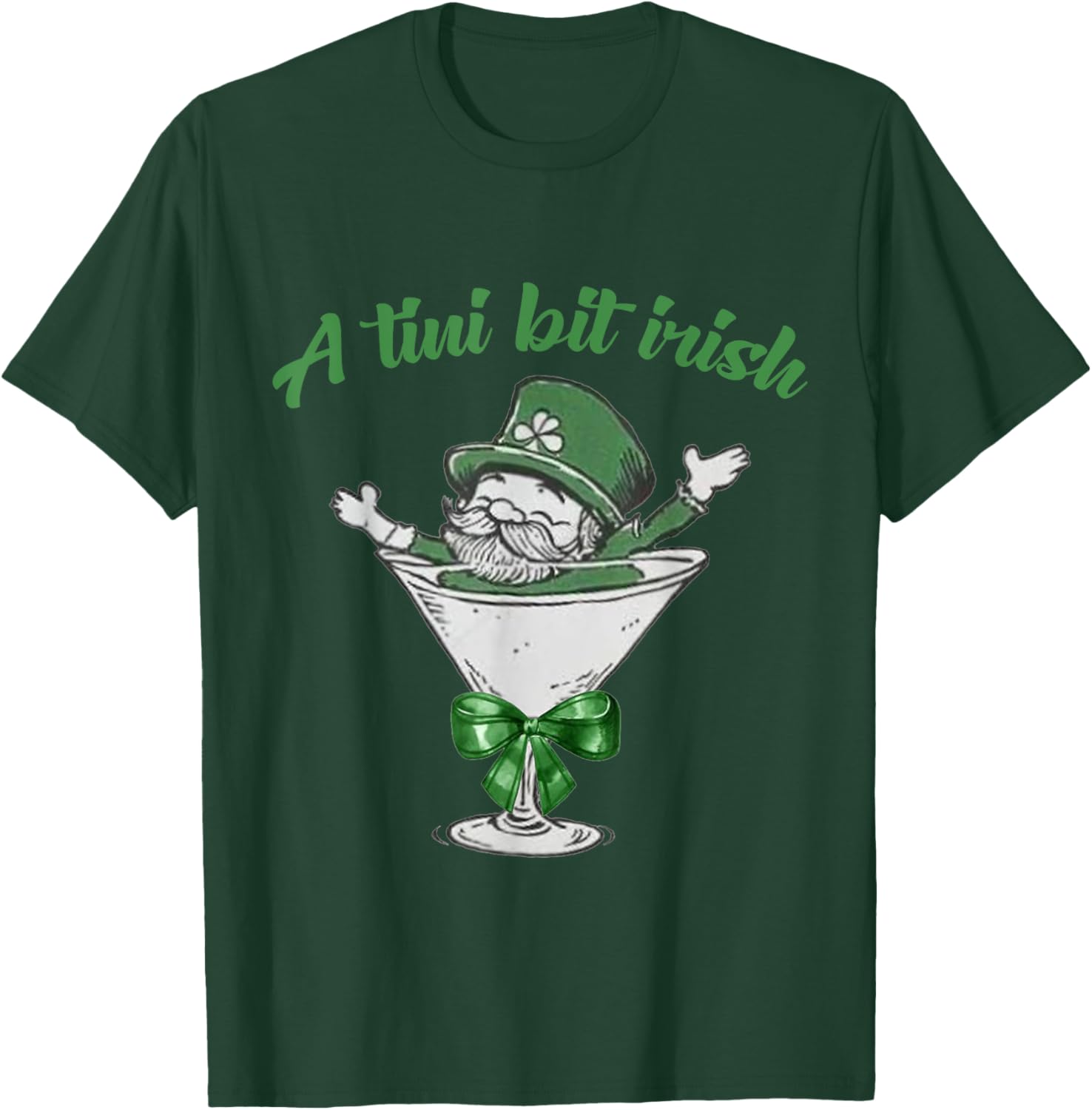 A Tini Bit Irish Leprechaun Martini St Patrick's Day T-Shirt - 9