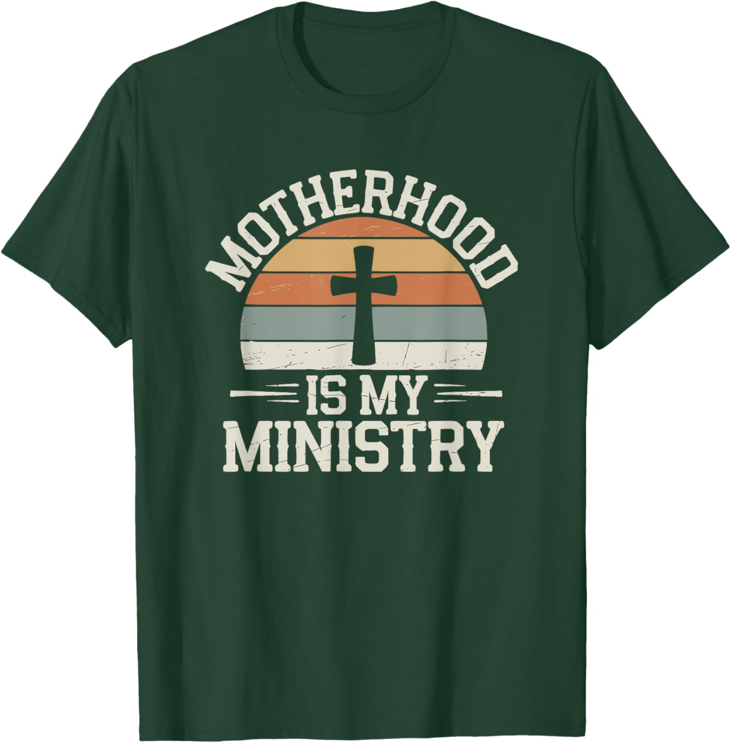 Motherhood Is My Ministry Christian Retro T-Shirt for Devoted Moms - 6