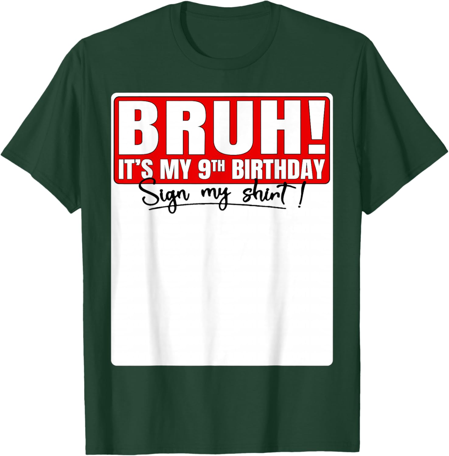 Funny Bruh It's My 9th Birthday T-Shirt for Kids Turning 9 Years Old - 18