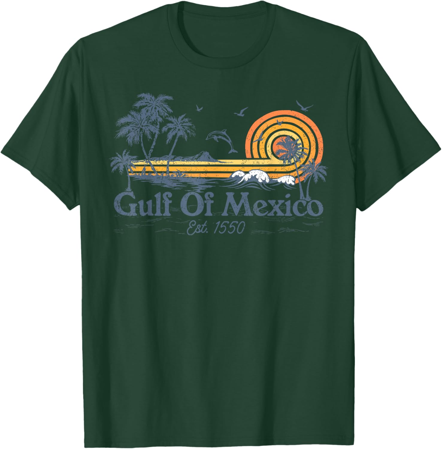 Gulf of Mexico Est 1550 Retro Vintage Beach T-Shirt for Beach Lovers - 15