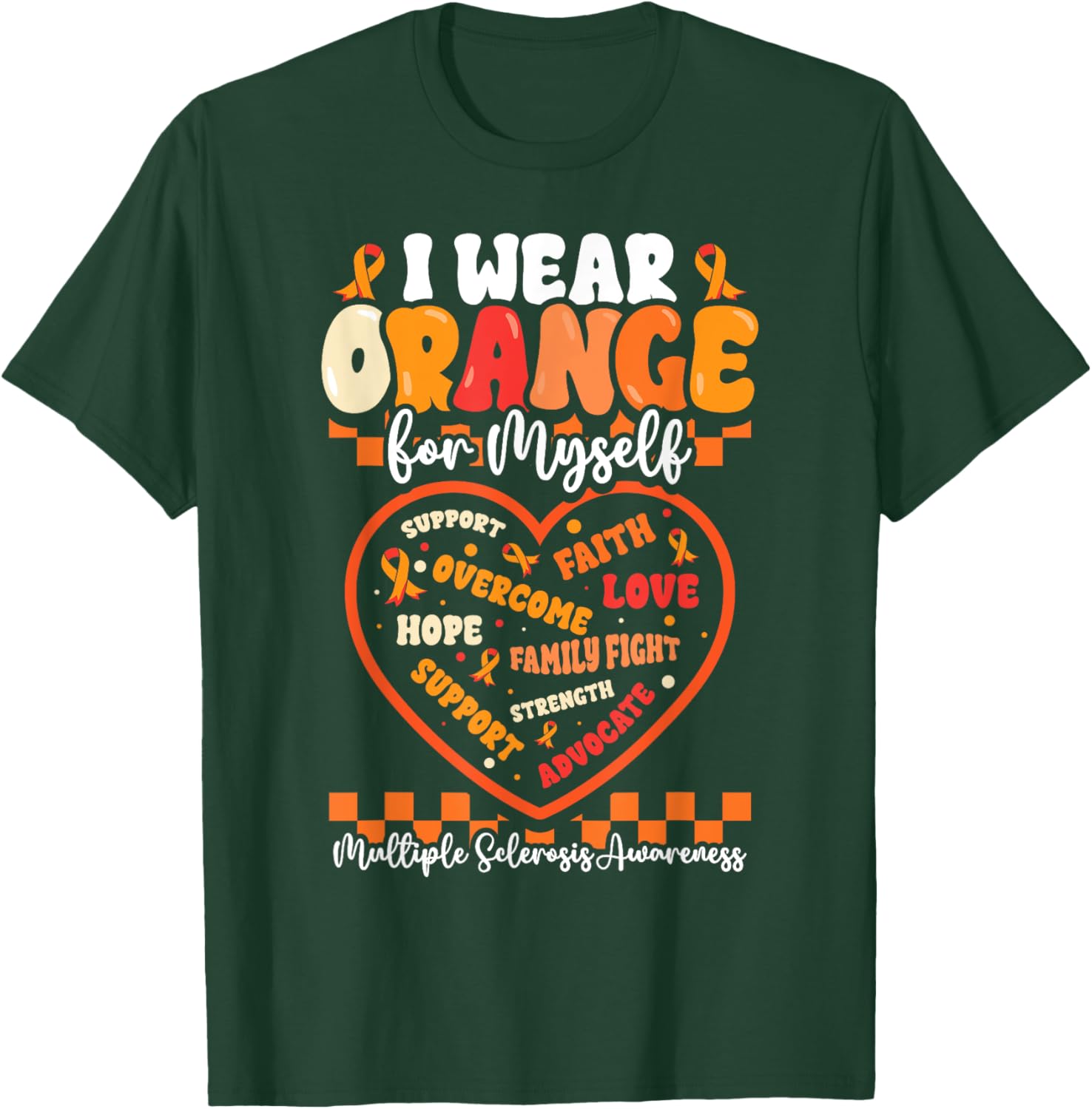 Wear Orange Ribbon MS Warrior T-Shirt for Multiple Sclerosis Awareness - 16