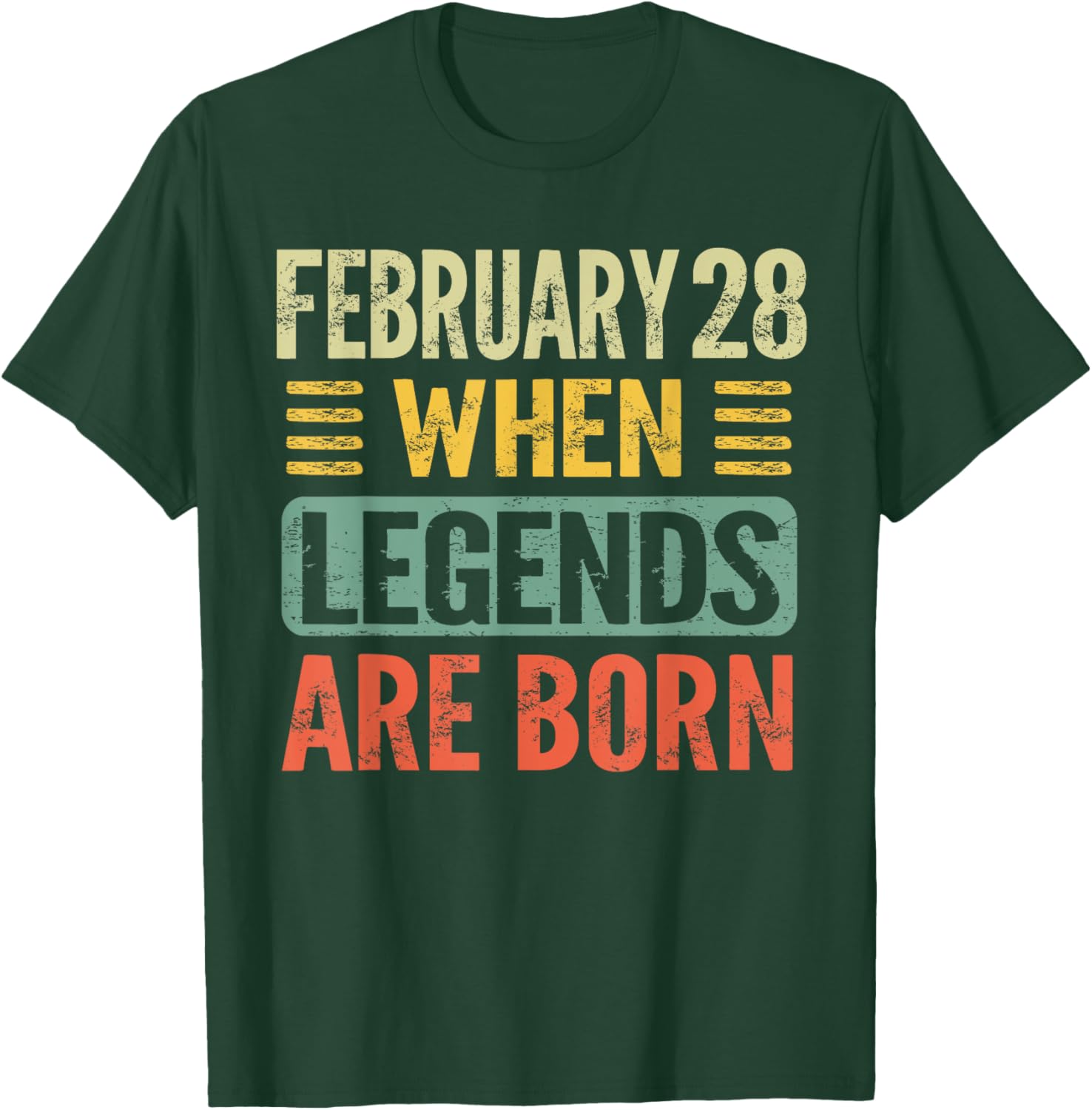 February 28 Legends Born Vintage T-Shirt for Birthday Celebration - 7
