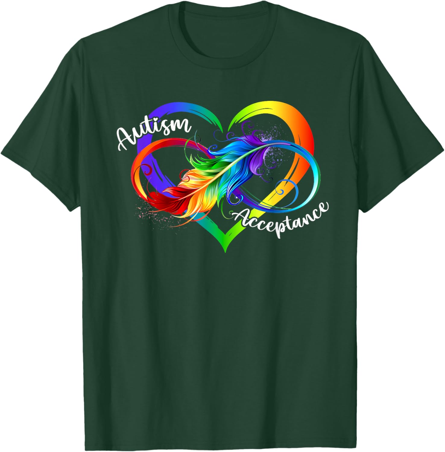 Autism Red Infinity Symbol T-Shirt for Women's Acceptance Fashion - 13