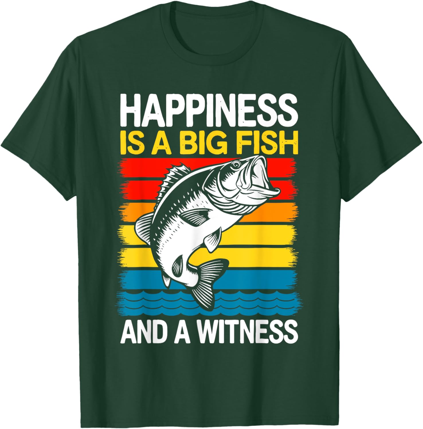 Catch the Joy: Big Fish and Witness Bass Fishing T-Shirt for Anglers - 4