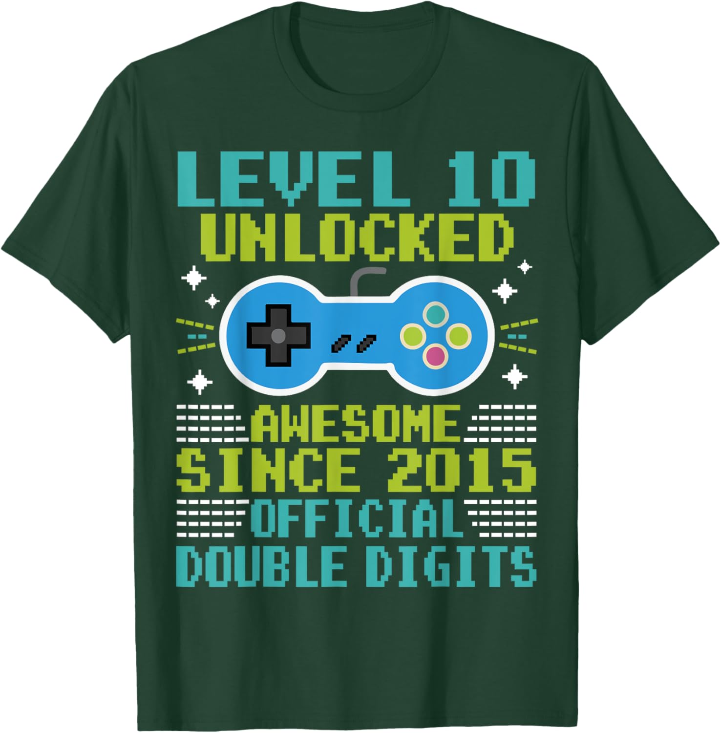 Cool 10th Birthday Boys T-Shirt Level 10 Unlocked Awesome Since 2015 - 8