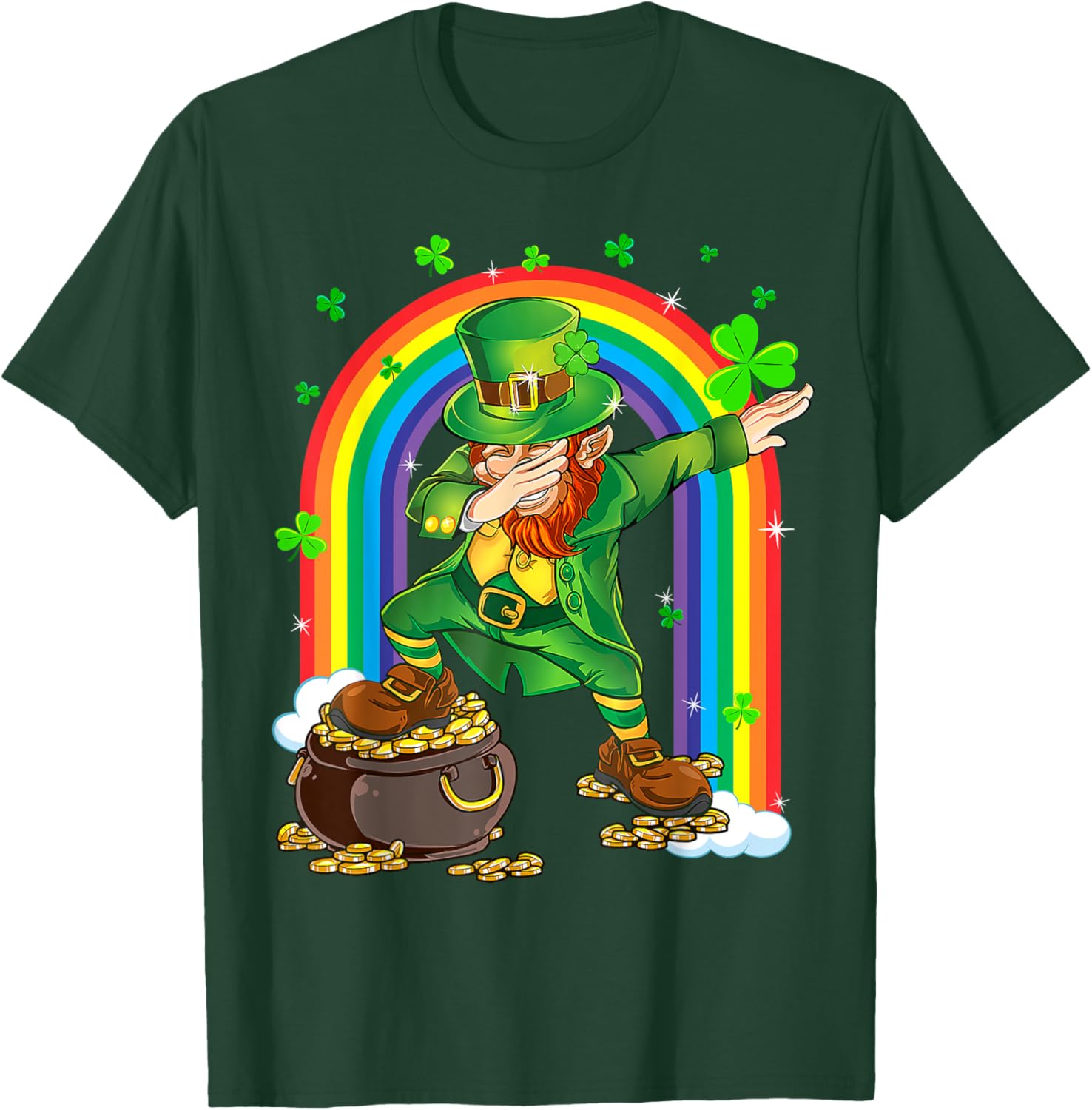 Cool 2025 St Patrick's Day Dabbing Leprechaun T-Shirt for Kids and Adults - 16