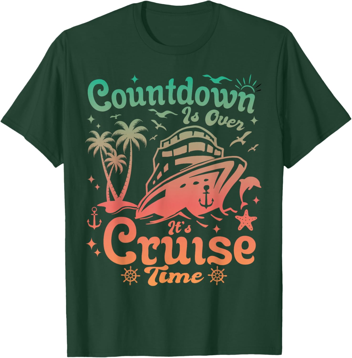Countdown Is Over It's Cruise Time Family Vacation T-Shirt for Fun Trips - 16