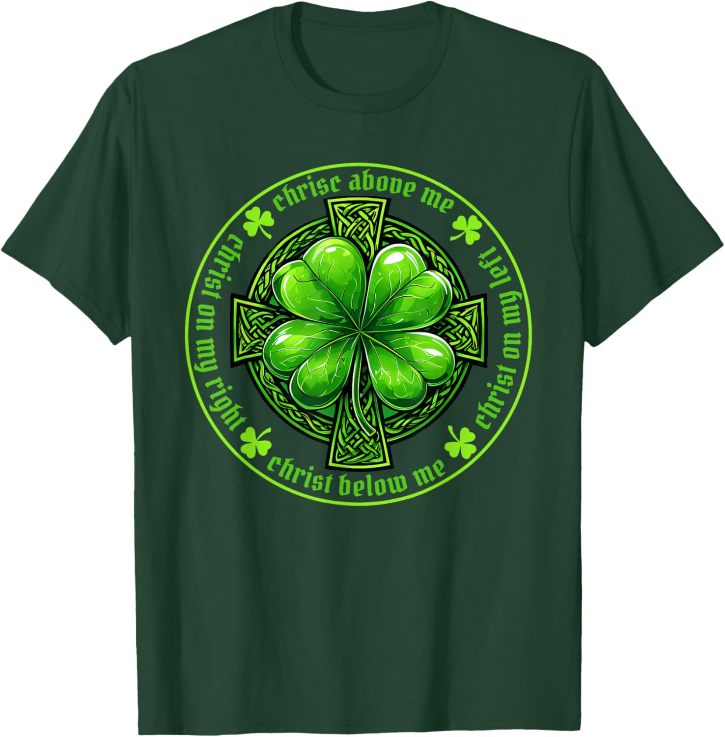 St Patrick's Breastplate Prayer T-Shirt Irish Cross Design for Catholics - 10