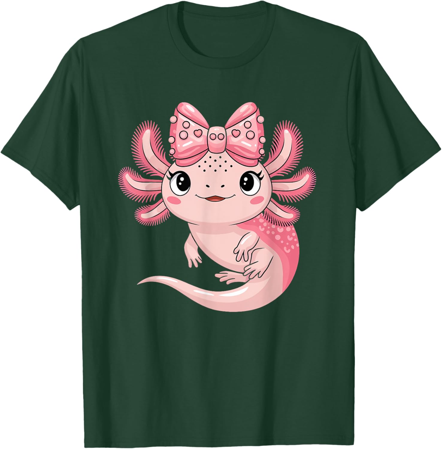 Cute Axolotl Girls Coquette Bow T-Shirt for Axolotl Lovers - 26