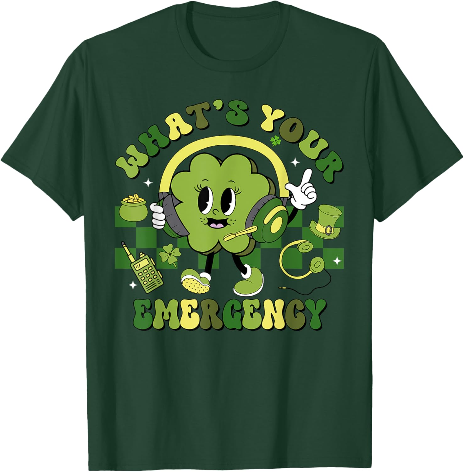 Shamrock Emergency Dispatcher St Patrick's Day T-Shirt for Fun Celebrations - 14
