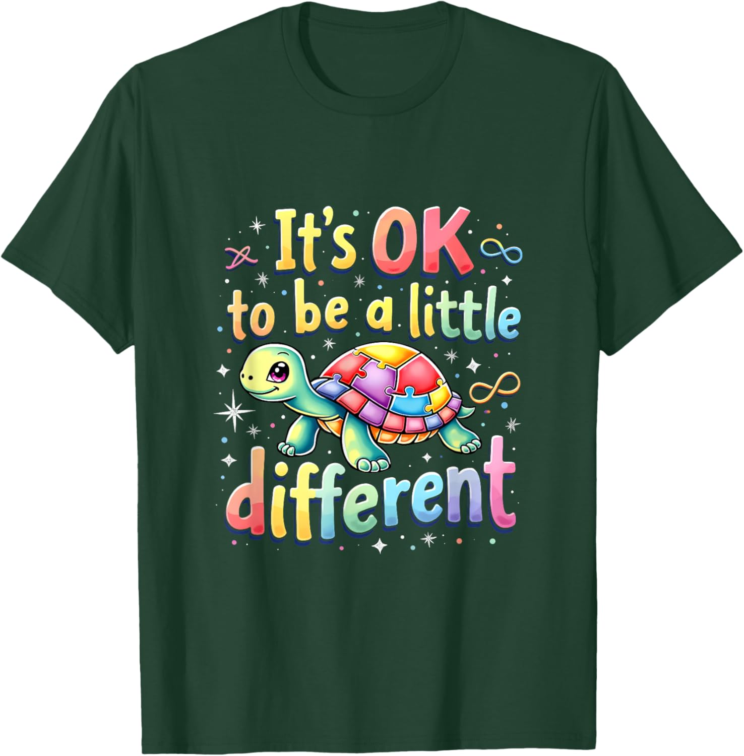 Autism Awareness Turtle T-Shirt It's Okay to Be Different Fun Tee - 22