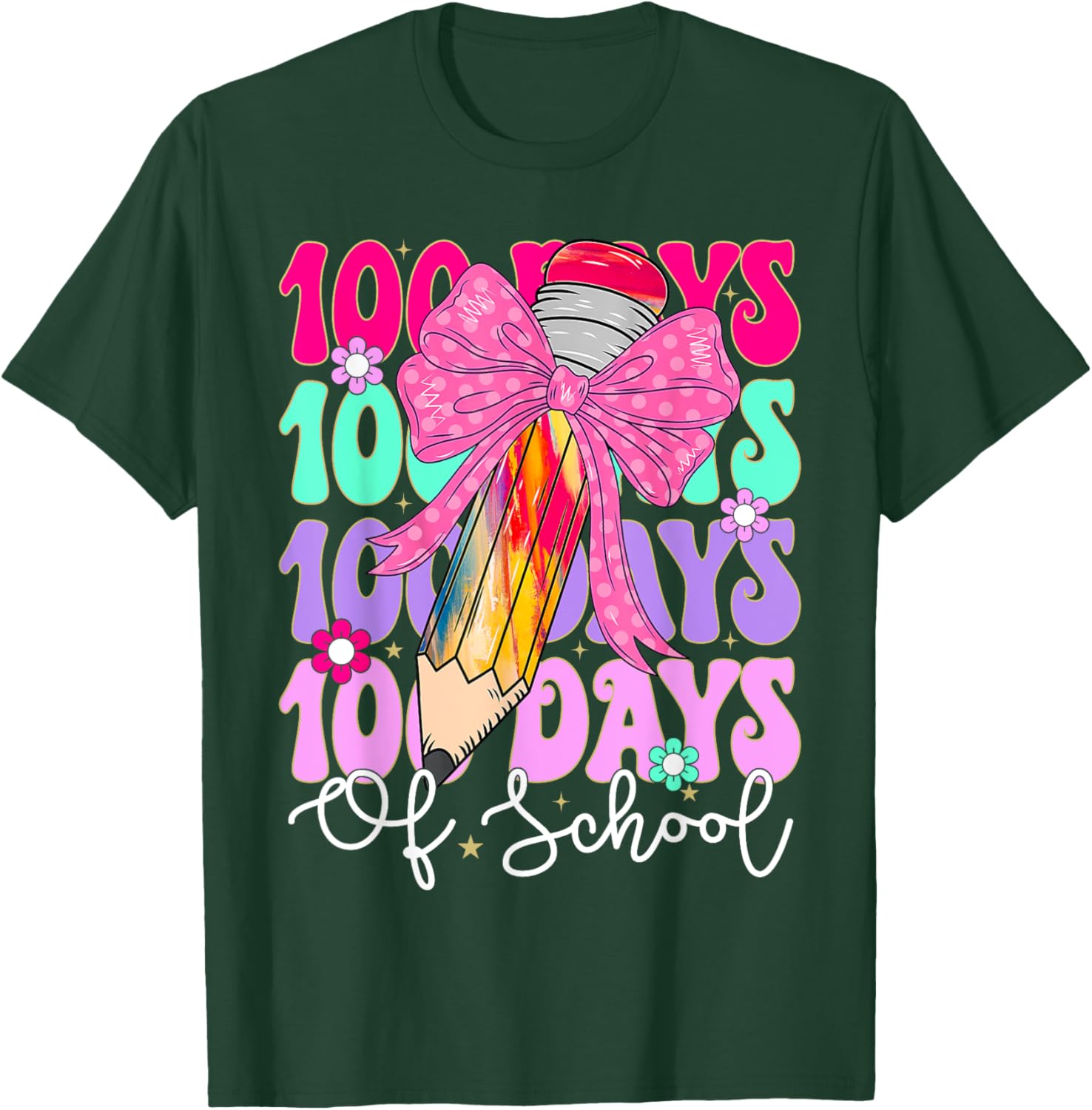 100 Days of School T-Shirt for Girls Fun Teacher Appreciation Gift - 7