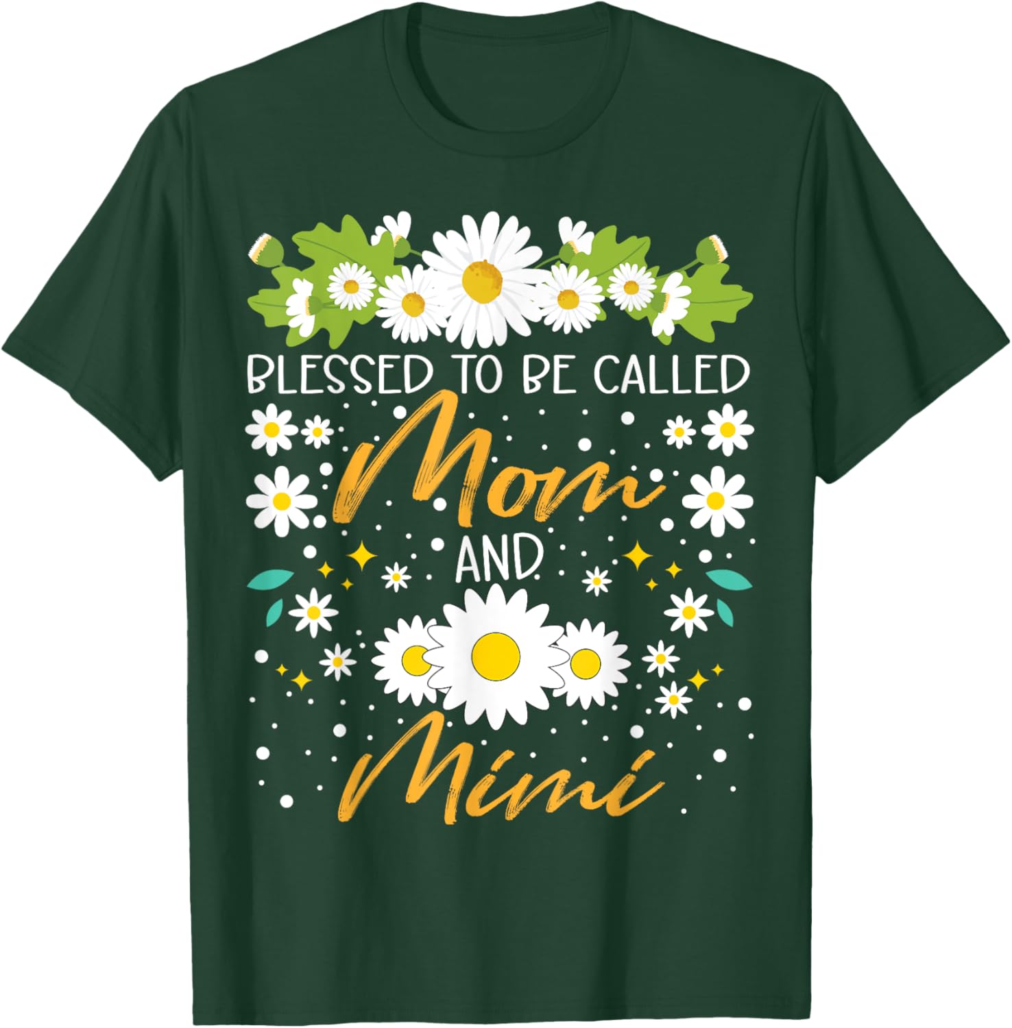 Blessed to Be Called Mom and Mimi Daisy Floral T-Shirt for Family Fun - 6