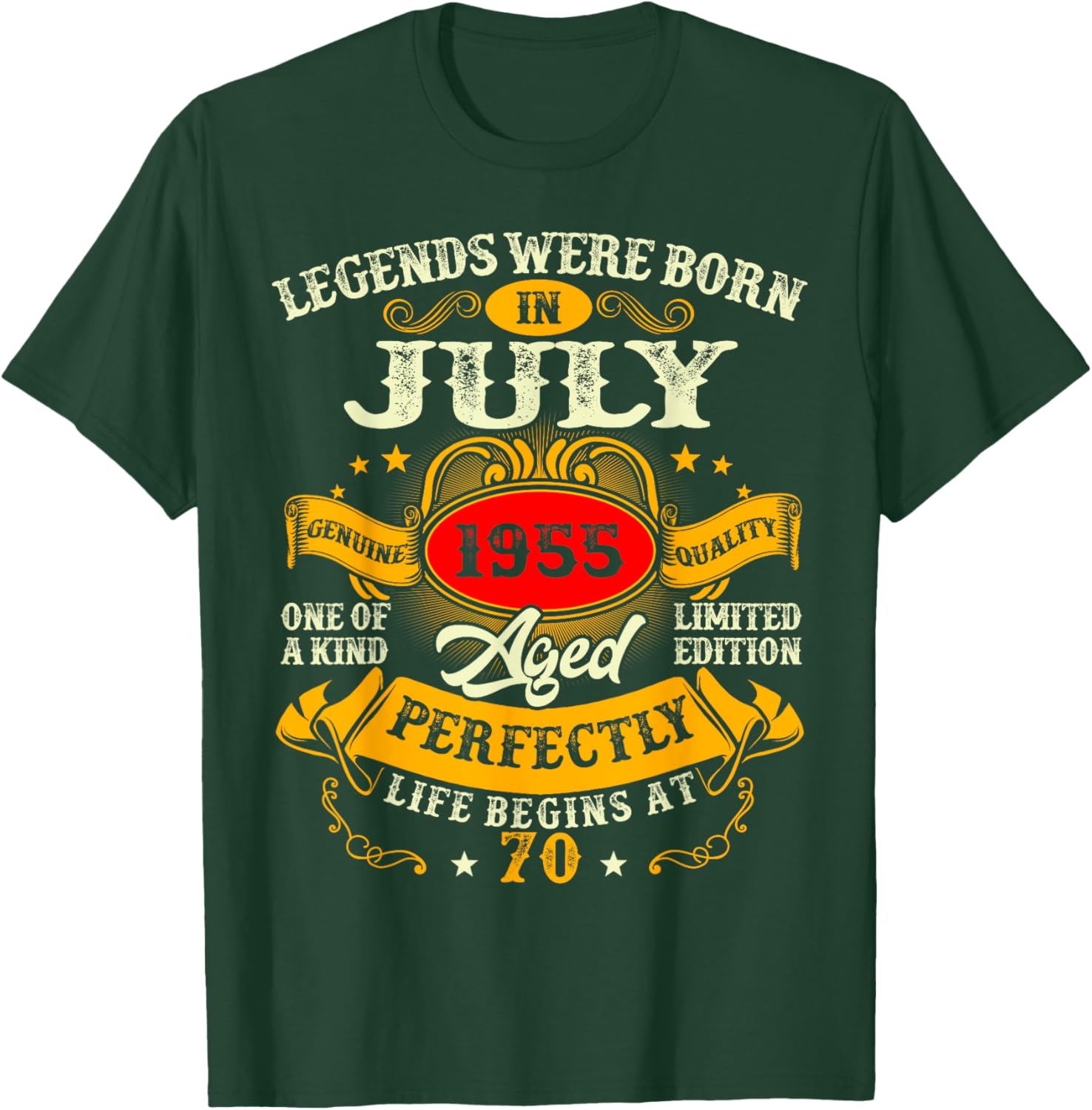 Vintage Retro 70th Birthday T-Shirt for July 1955 Legends Men Women - 9