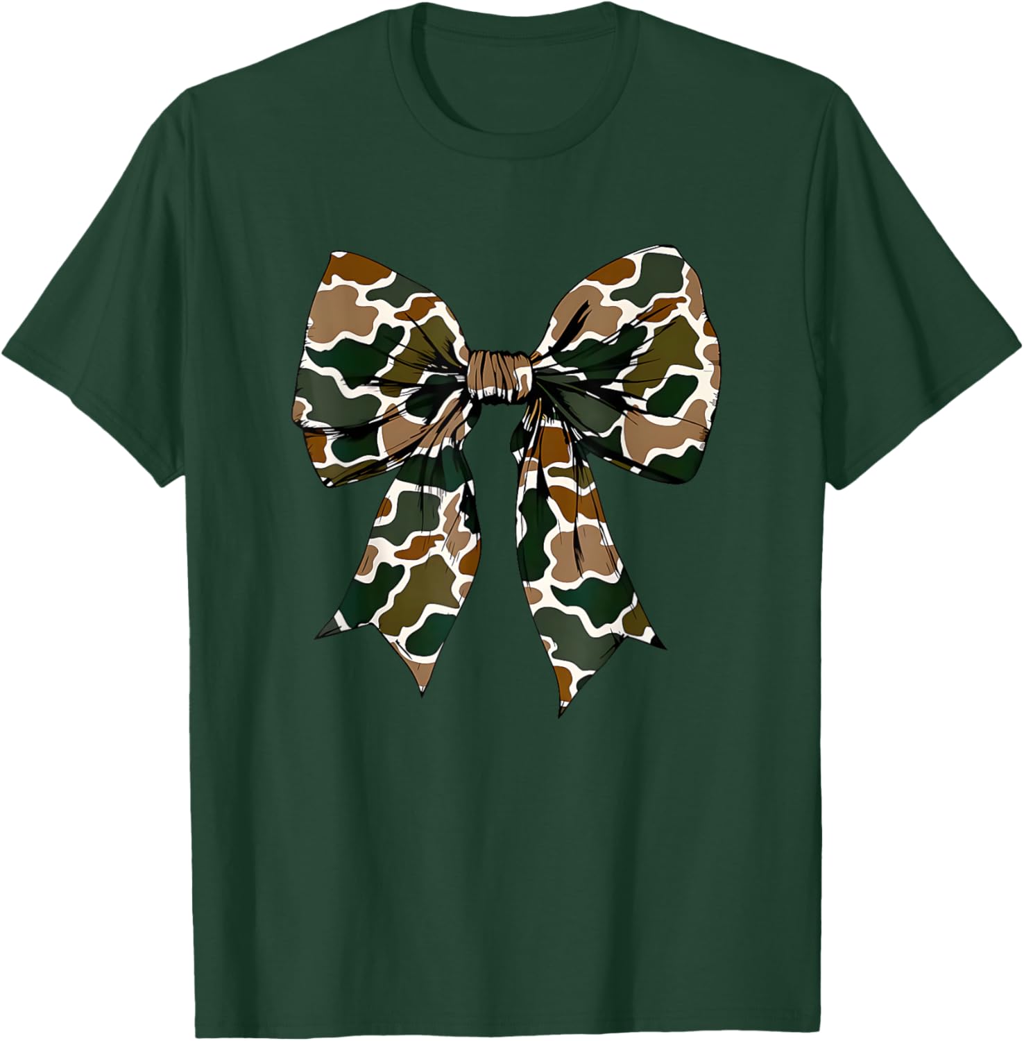 Camo Bow Coquette Duck Hunting T-Shirt for Stylish Outdoor Enthusiasts - 2