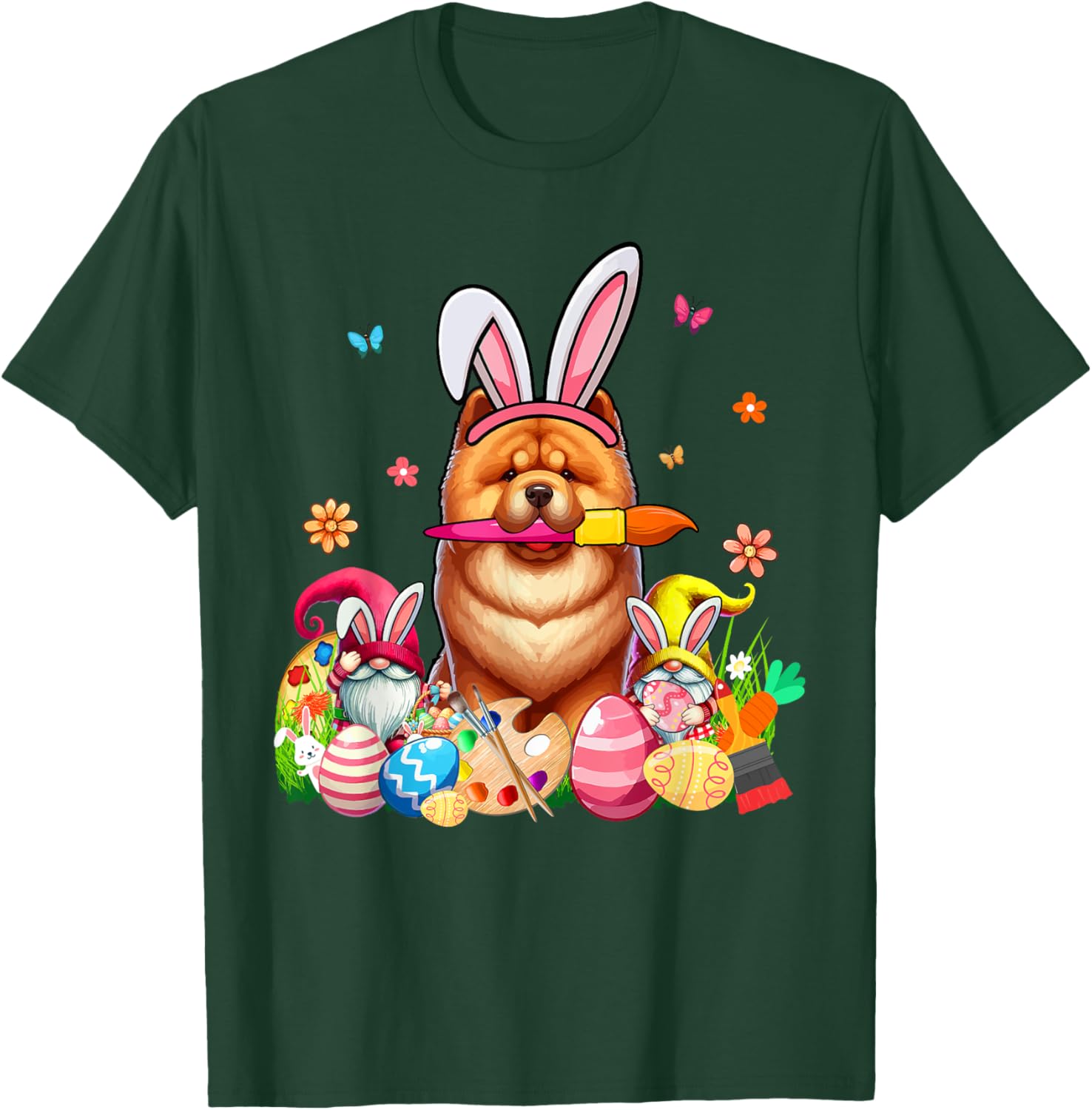 Chow Chow Cosplay Bunny Gnome Easter Eggs T-Shirt for Pet Lovers - 8