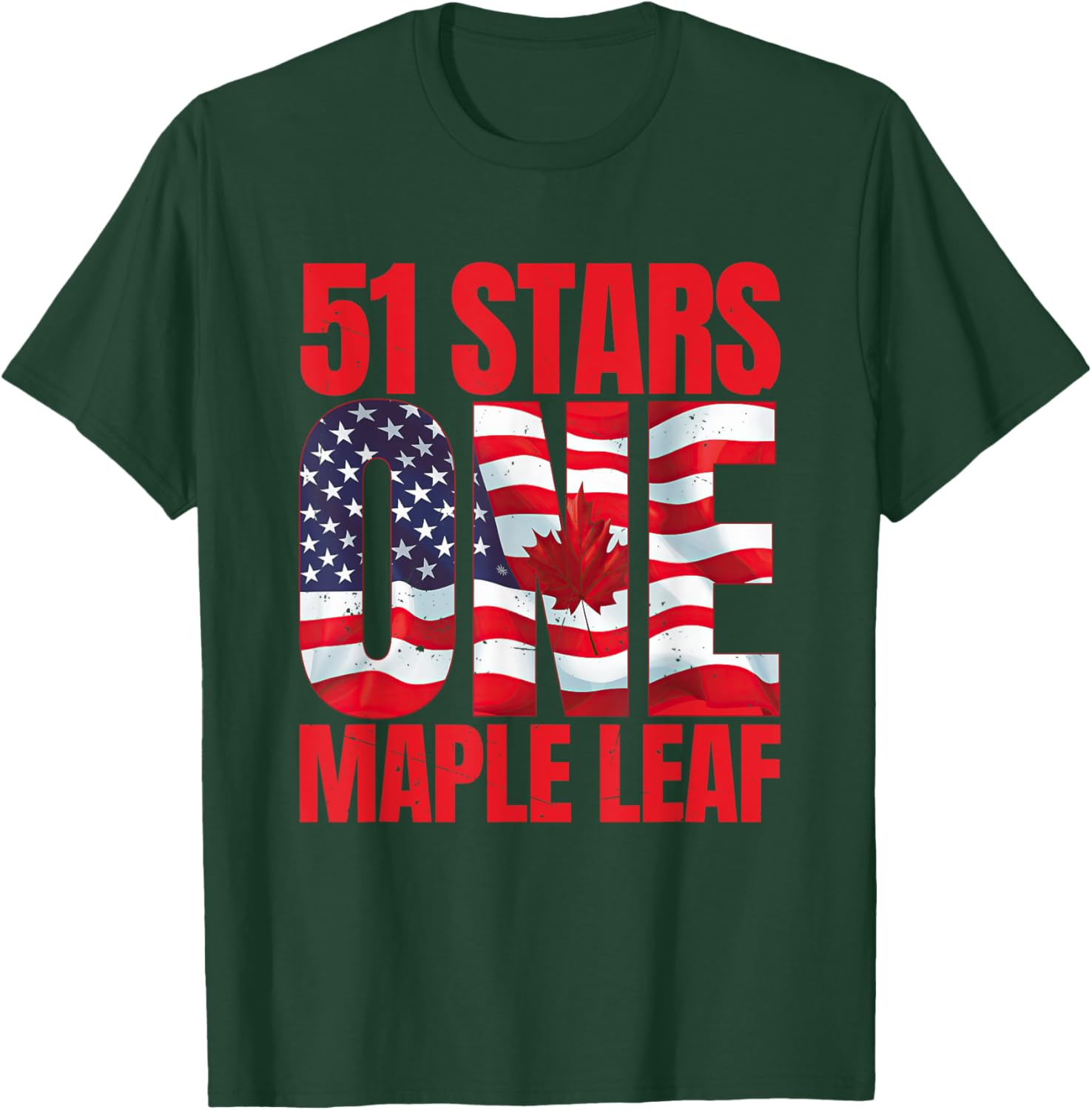 51 Stars One Maple Leaf T-Shirt for Satire and Joke Lovers - 2