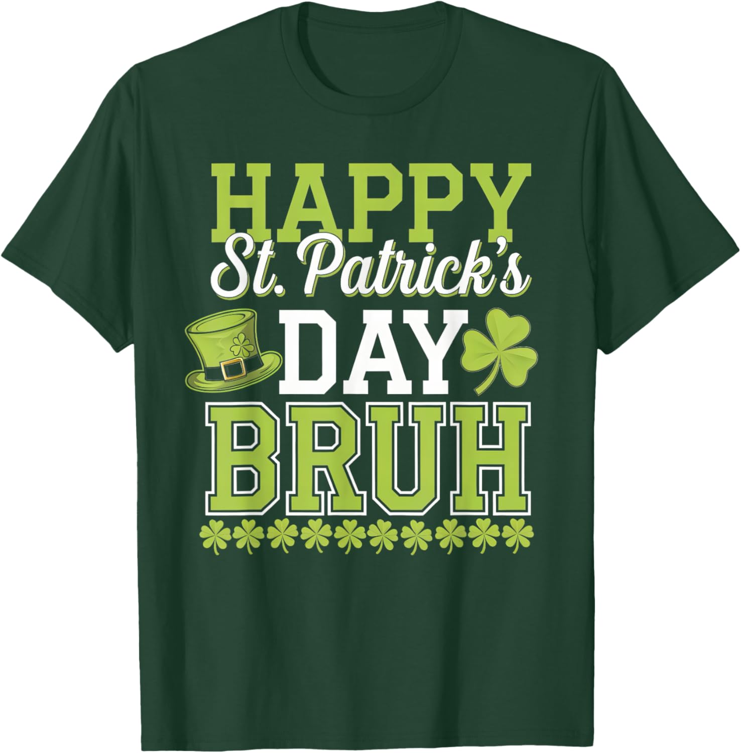 Bruh St Patricks Day T-Shirt for Boys and Teens Fun Green Tee - 12