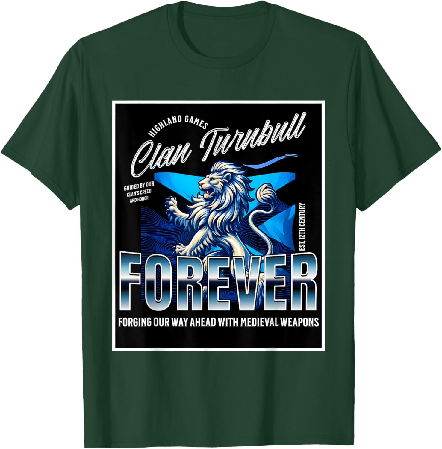 Clan Turnbull Strength and Honor Lion Roots T-Shirt for Family Pride - 21