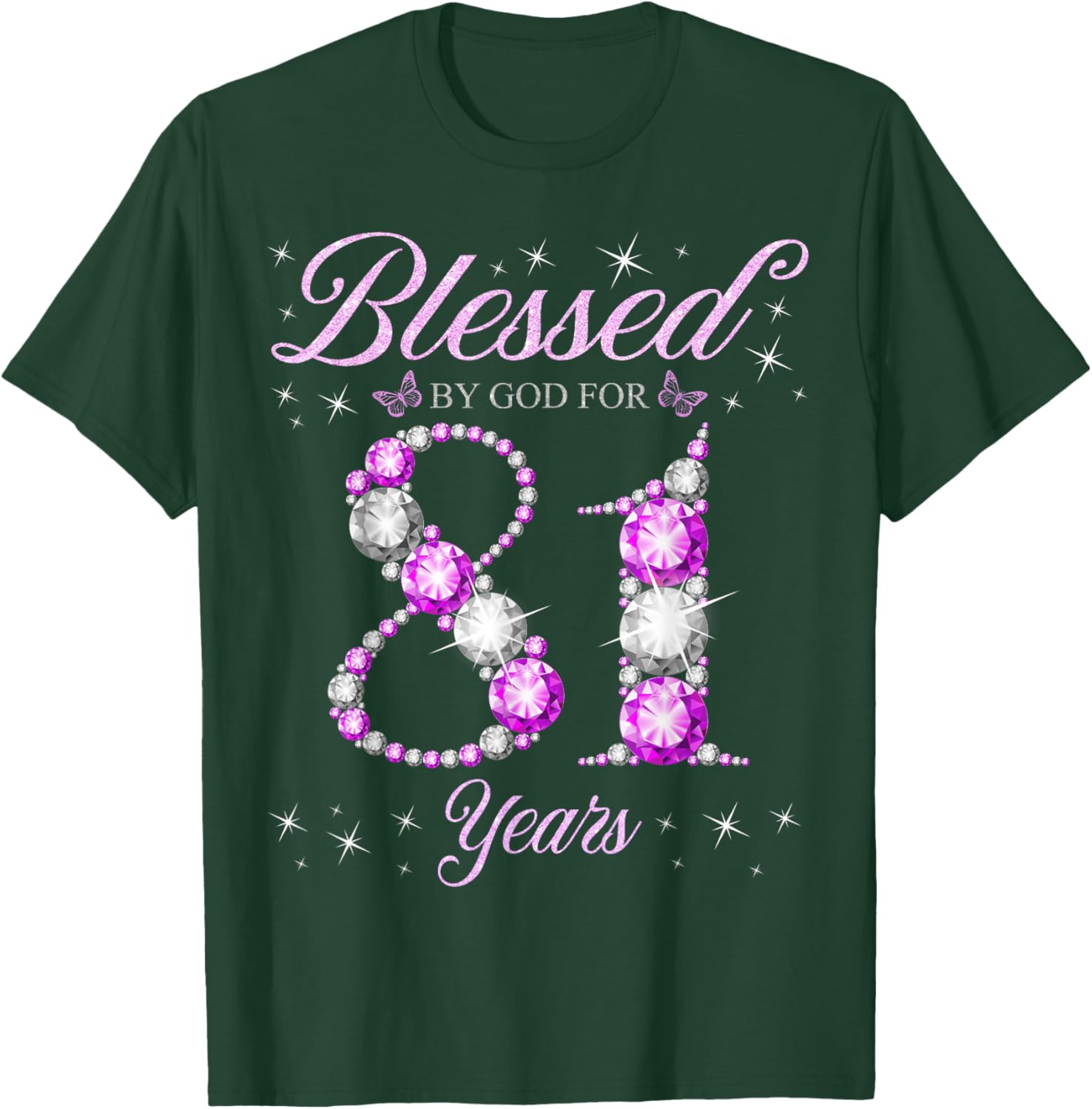 Blessed By God 81st Birthday T-Shirt for Celebrating 81 Years - 5