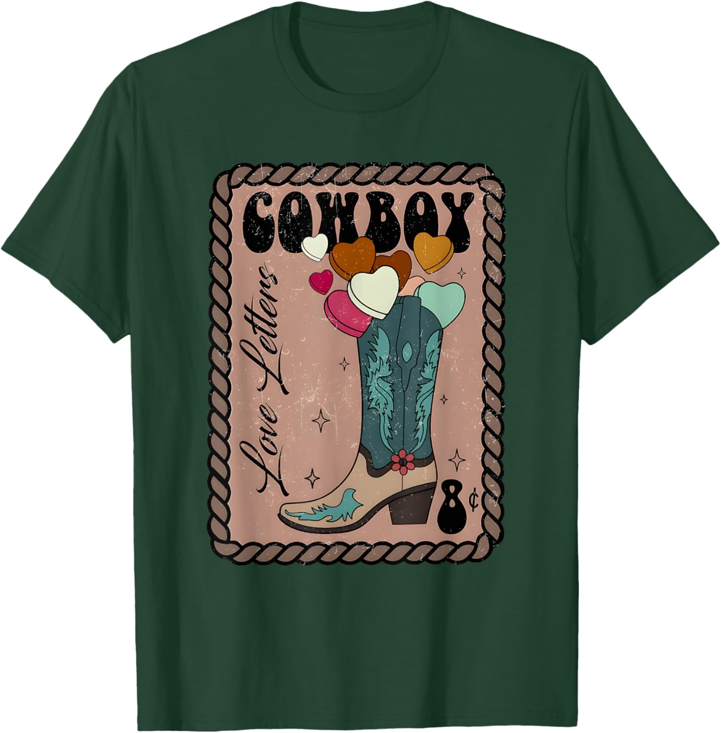 Cute Cowboy Love Letter Retro Valentine T-Shirt for Western Lovers - 29
