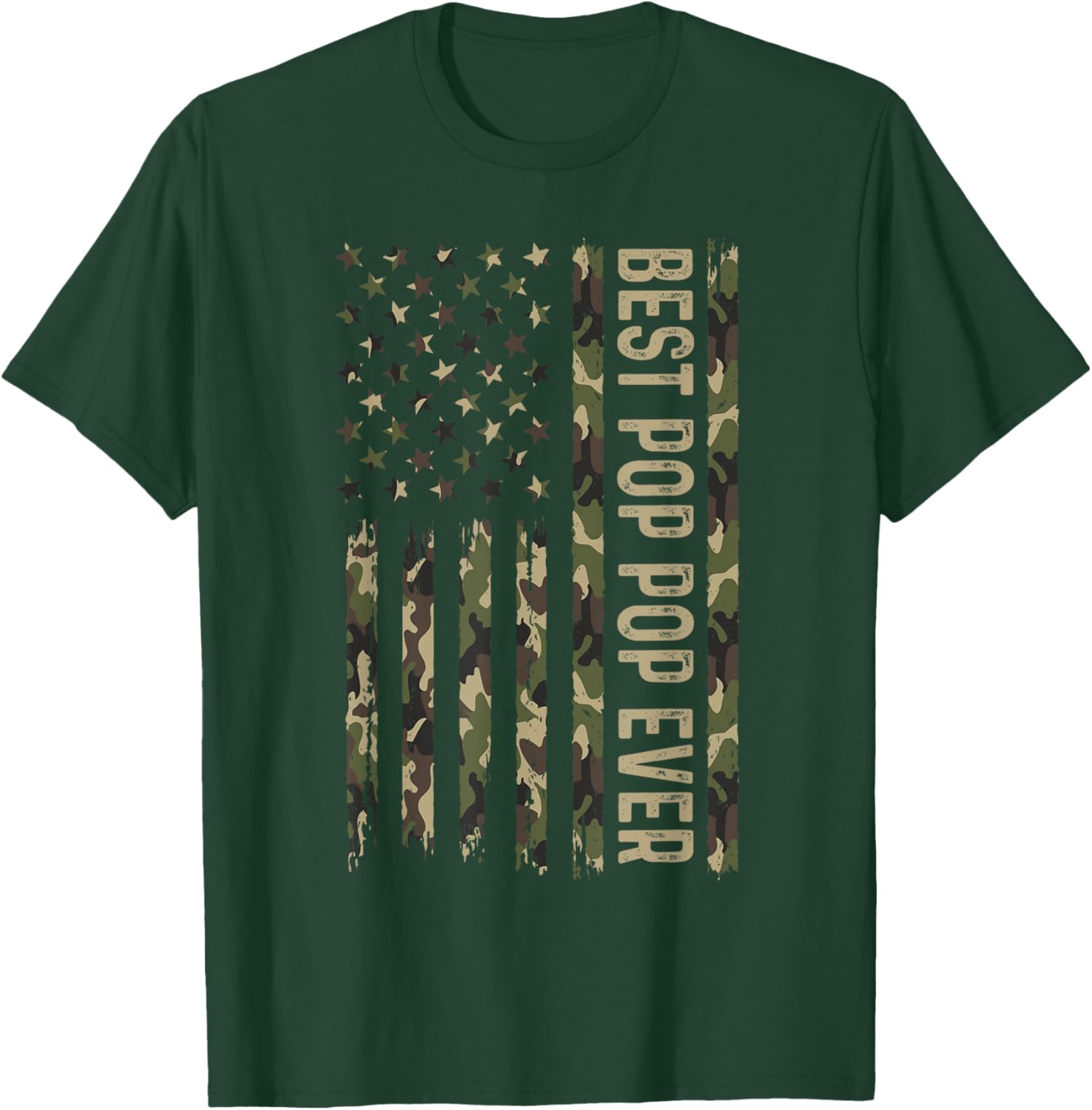 Best Pop Pop Ever Military Camouflage Flag T-Shirt for Dads - 8