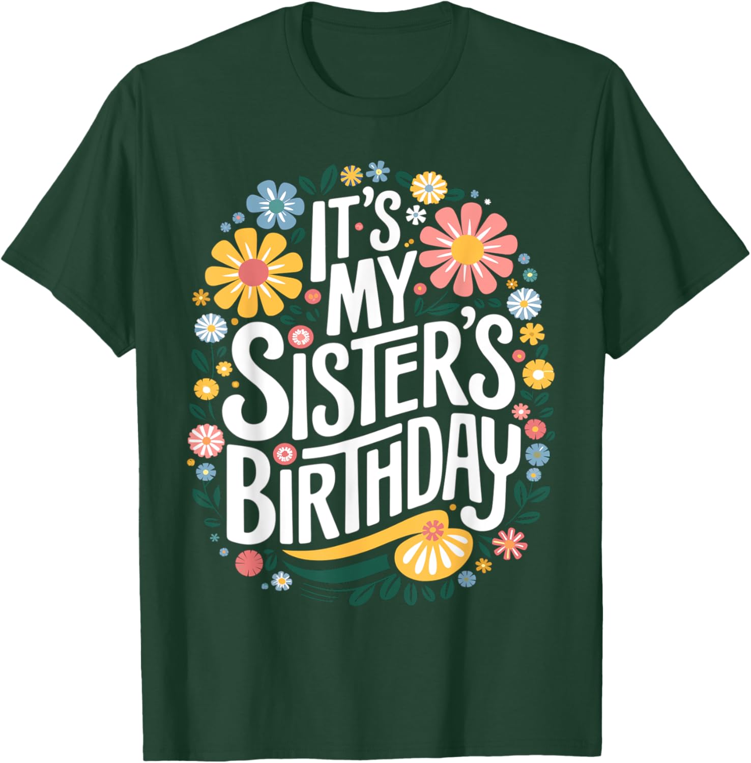 Colorful Floral T-Shirt for Sisters Birthday - Women and Kids Design - 13