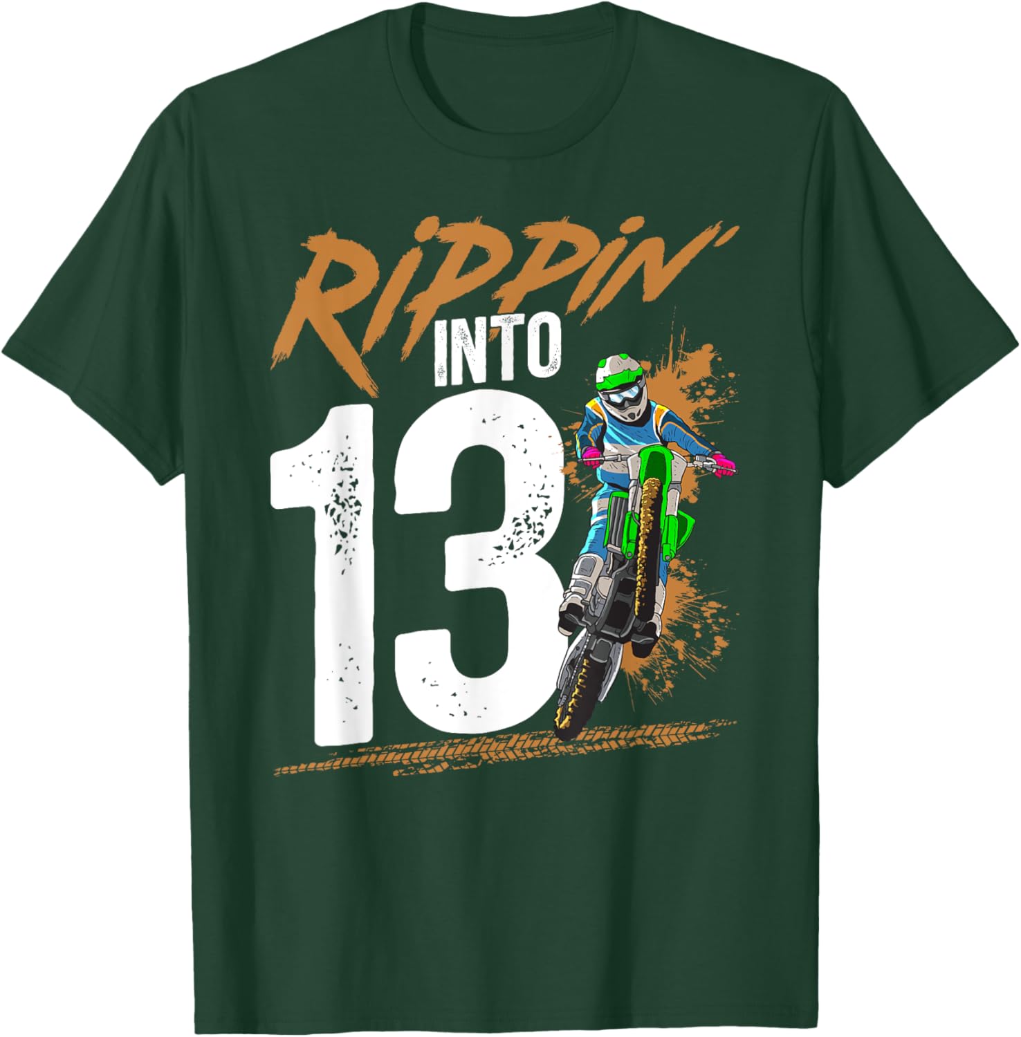 Cool 13th Dirt Bike Birthday Party T-Shirt for Young Bikers - 6