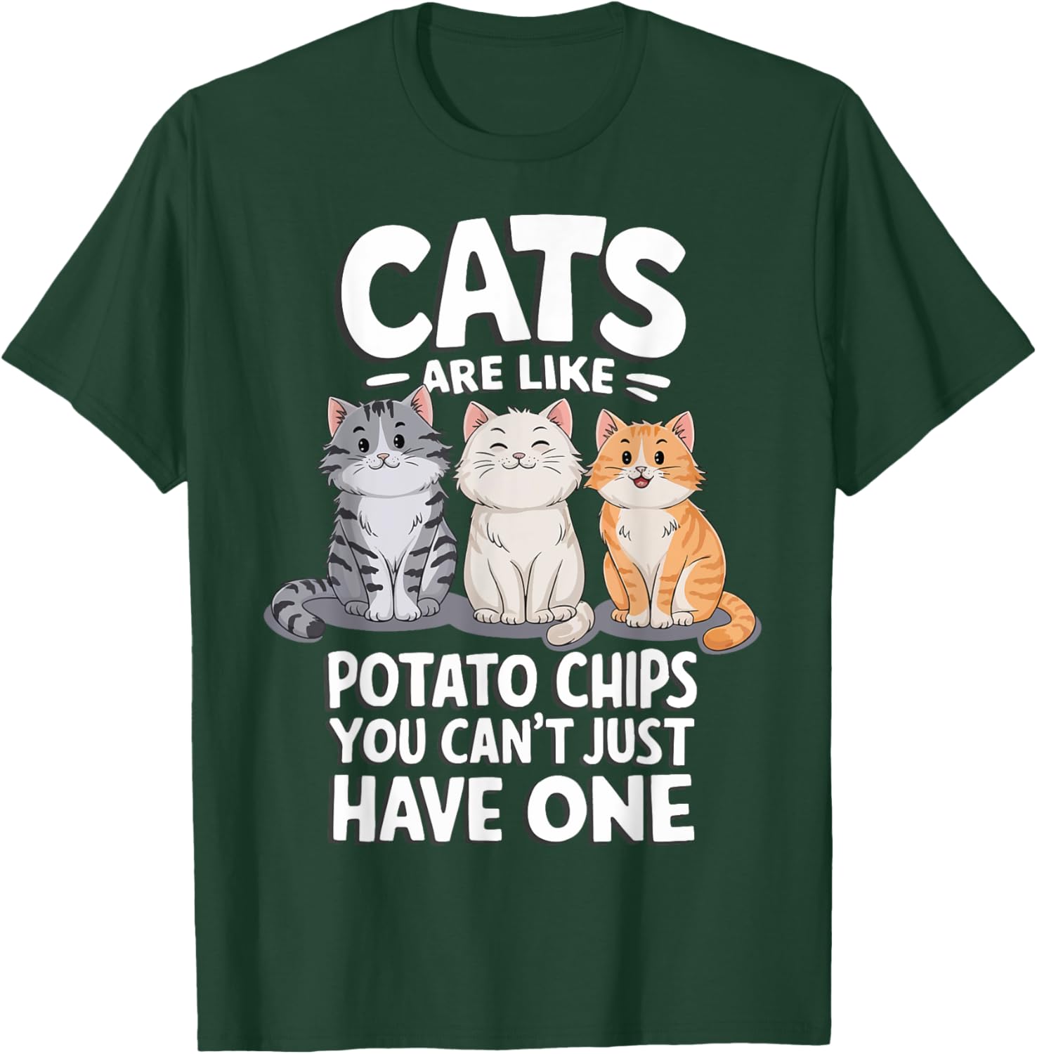 Cats Are Like Potato Chips Graphic T-Shirt for Cat Lovers - 16