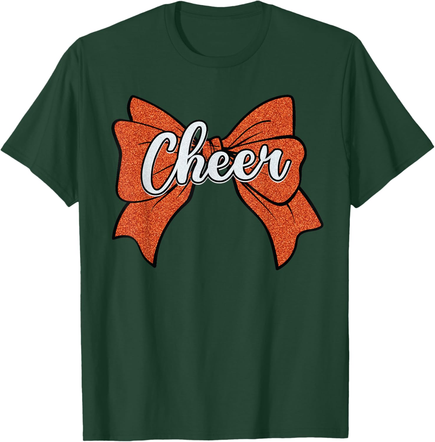 Coquette Orange Cheer Bow Sport T-Shirt for Cheerleaders and Fans - 7