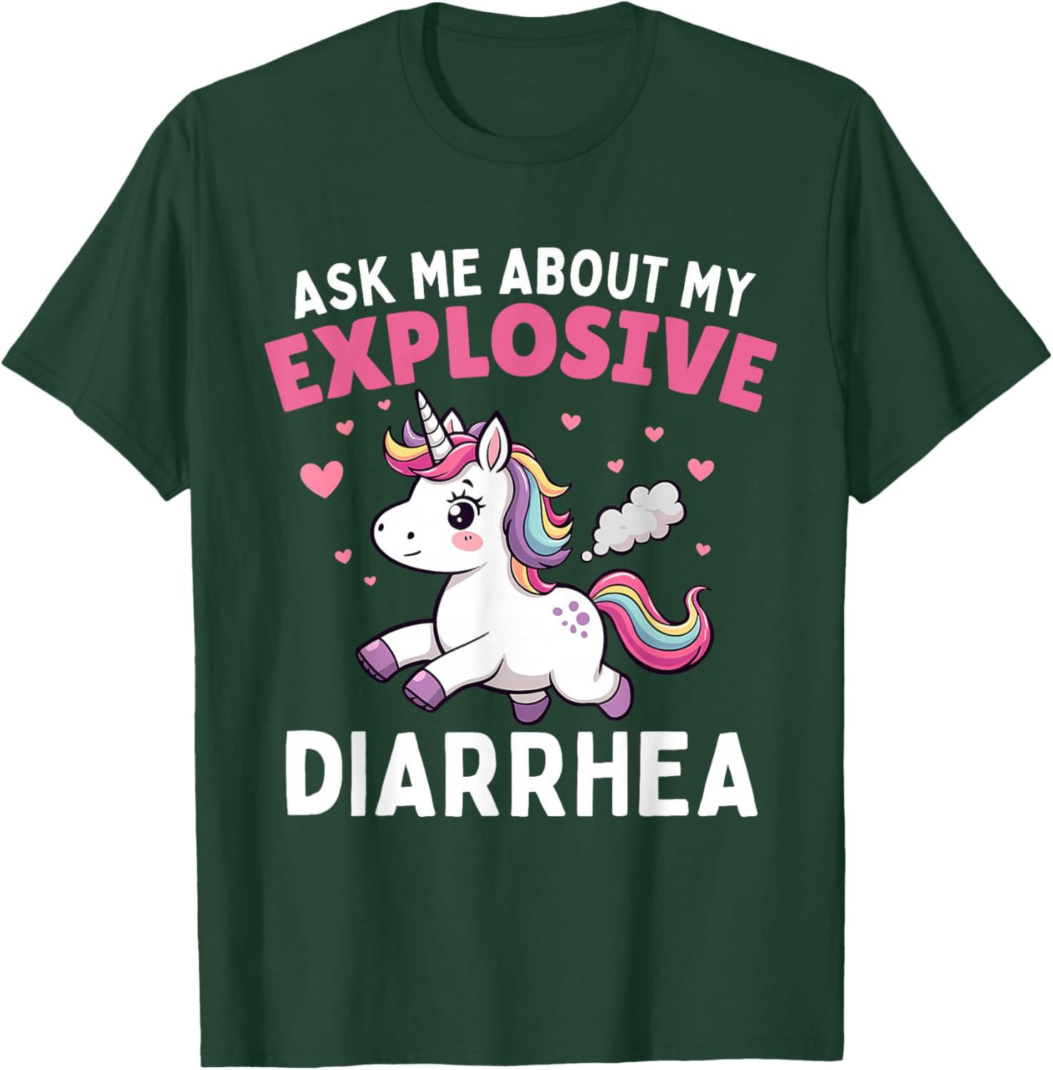 Funny Unicorn T-Shirt Ask Me About My Explosive Diarrhea Meme - 2