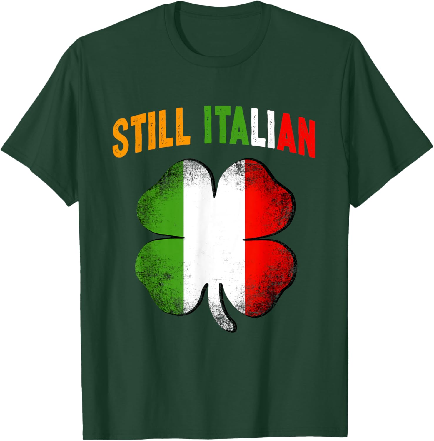Still Italian Shamrock St Patrick's Day T-Shirt Clover Italy Flag Design - 2