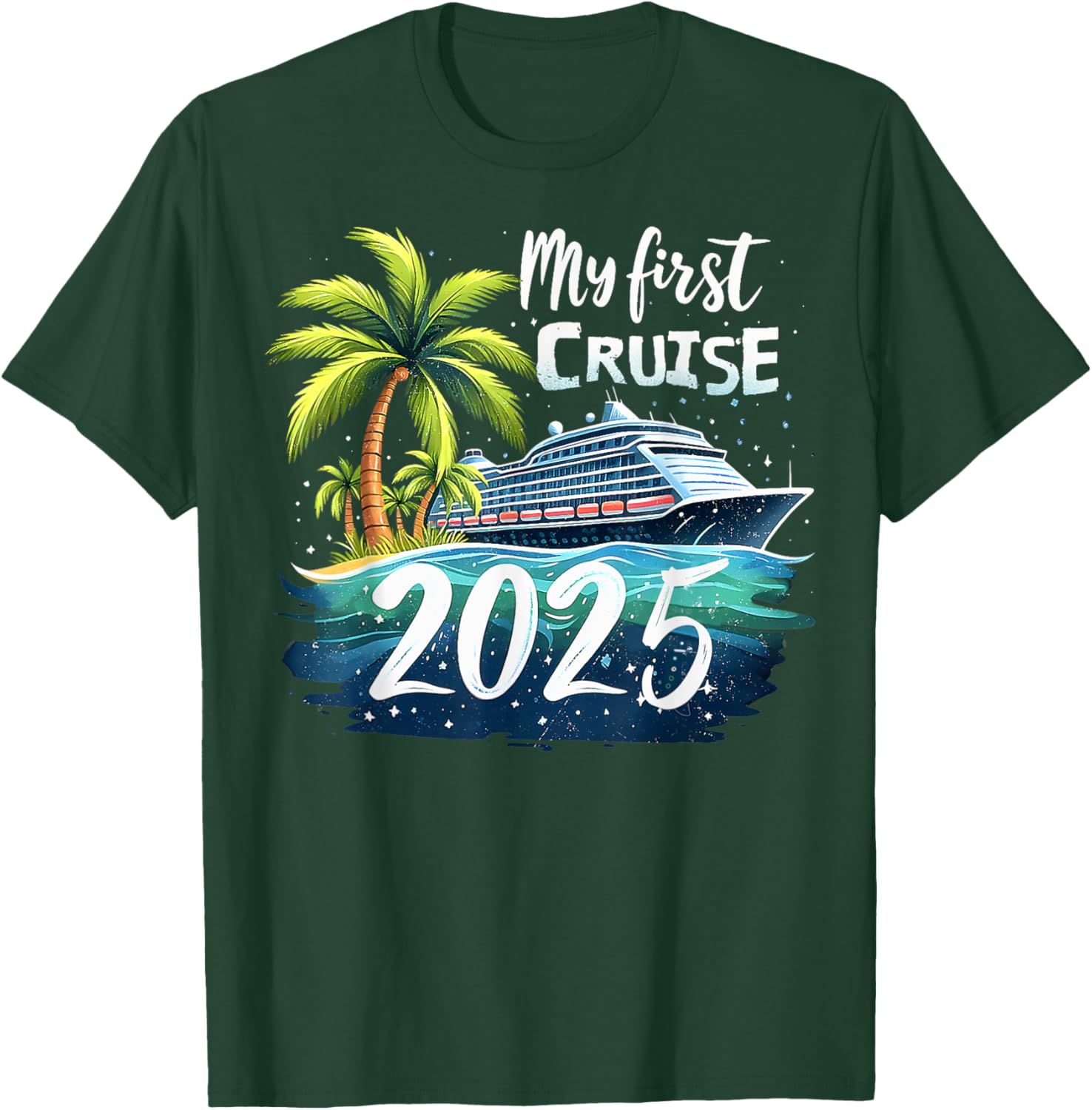 Funny My First Cruise 2025 T-Shirt for First Time Vacationers - 14