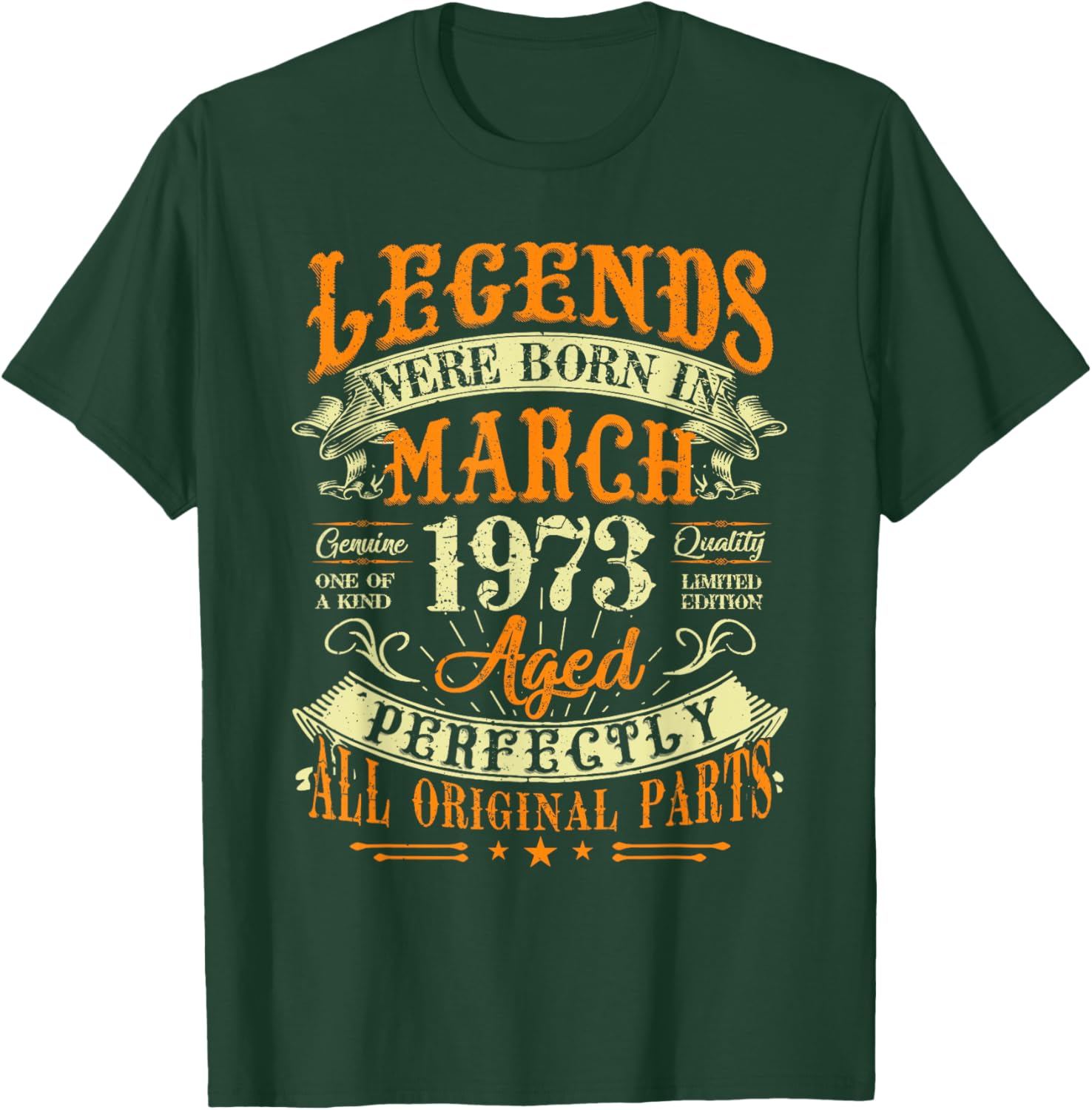 52nd Birthday Gift T-Shirt for Legends Born in March 1973 - 17