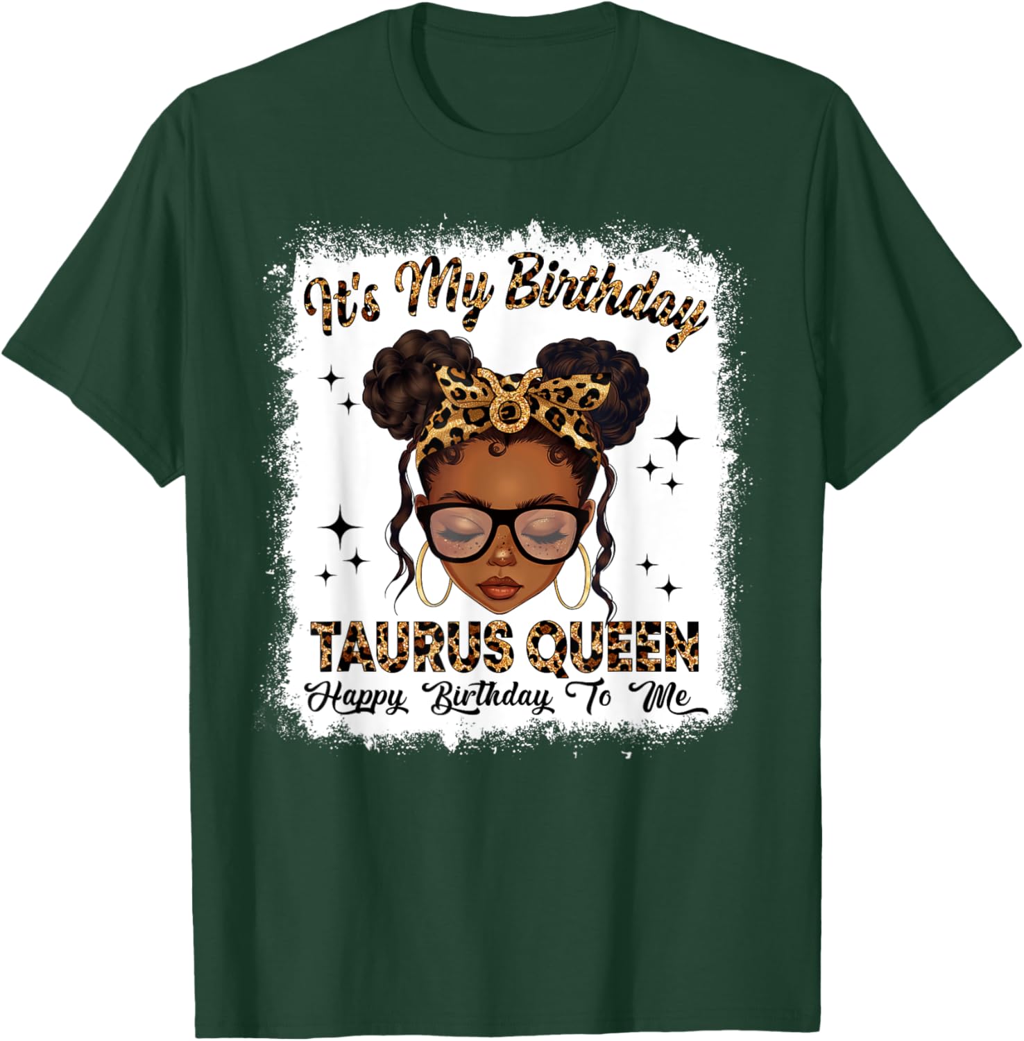 Taurus Queen Messy Bun T-Shirt for Women – Zodiac Birthday Gift - 4