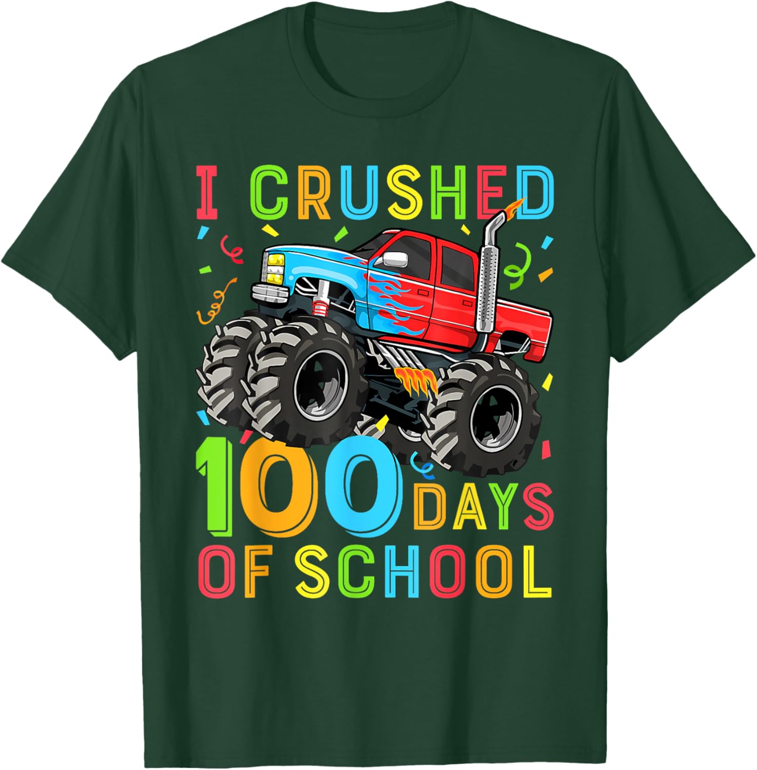 100 Days of School Monster Truck Shirt for Boys Fun 100th Day Outfit - 20