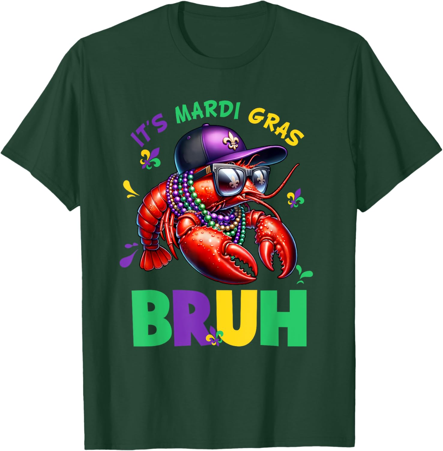 Cute Bruh Mardi Gras Crawfish T-Shirt for Kids - Fun Festival Fashion - 4