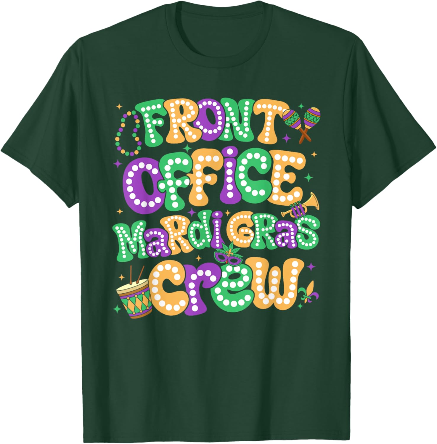 Celebrate Mardi Gras with Front Office Crew Staff Carnival T-Shirt - 17