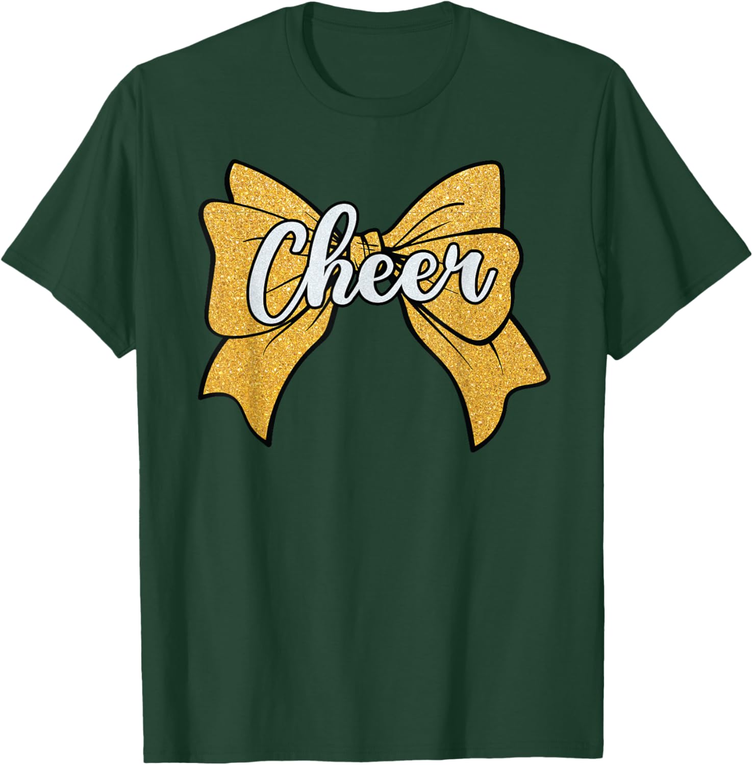 Coquette Yellow Cheerleader T-Shirt with Cheer Bow for Sport Fans - 20