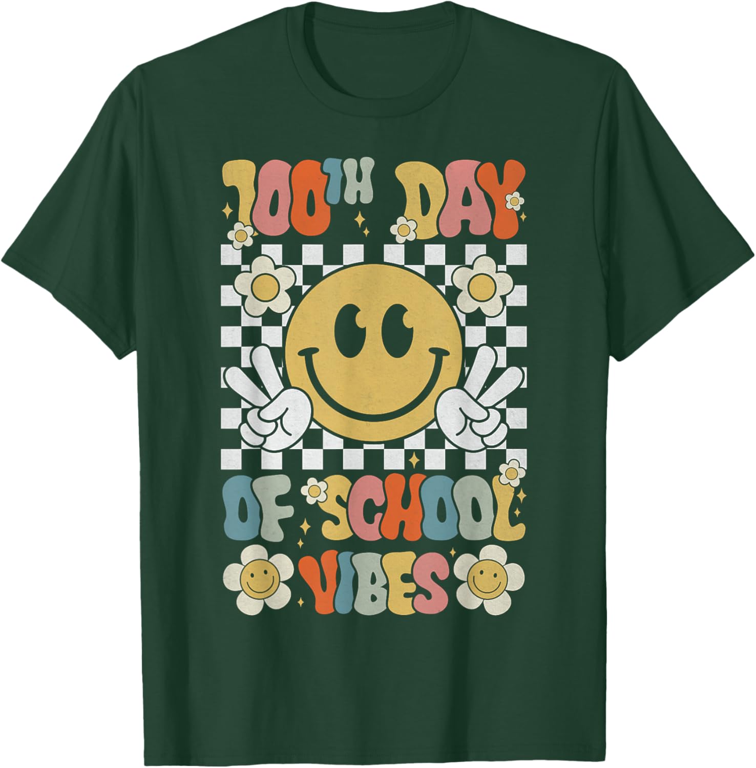 Cute 100th Day of School Smile Face T-Shirt for Kids Celebration - 4