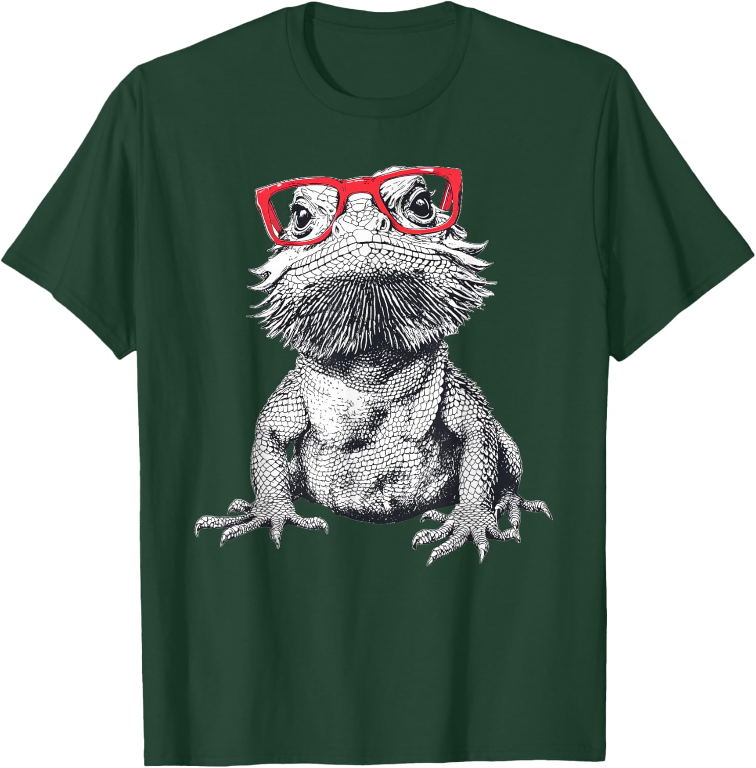 Cool Bearded Dragon Nerdy Glasses T-Shirt for Fun Animal Lovers - 15