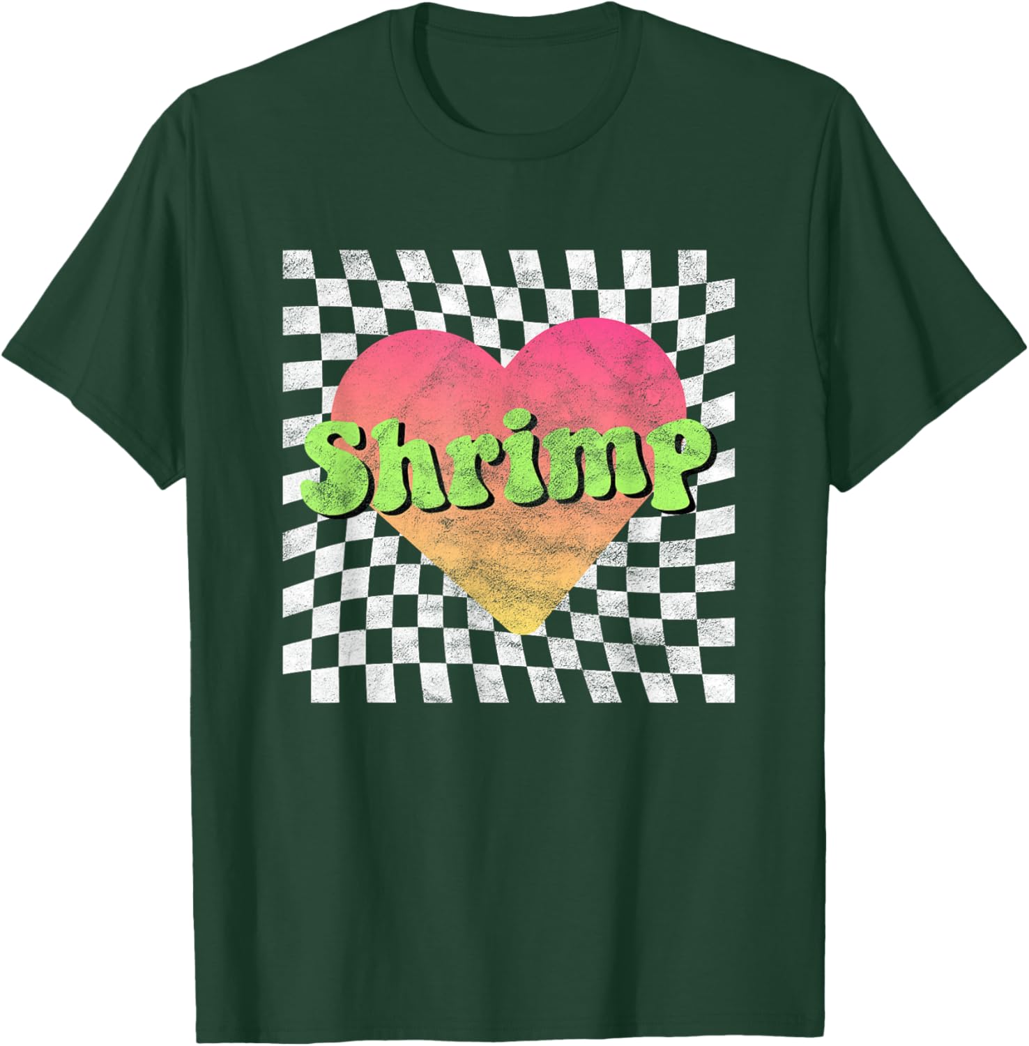 Vintage Retro Shrimp Lover Heart T-Shirt for Seafood Fans - 19